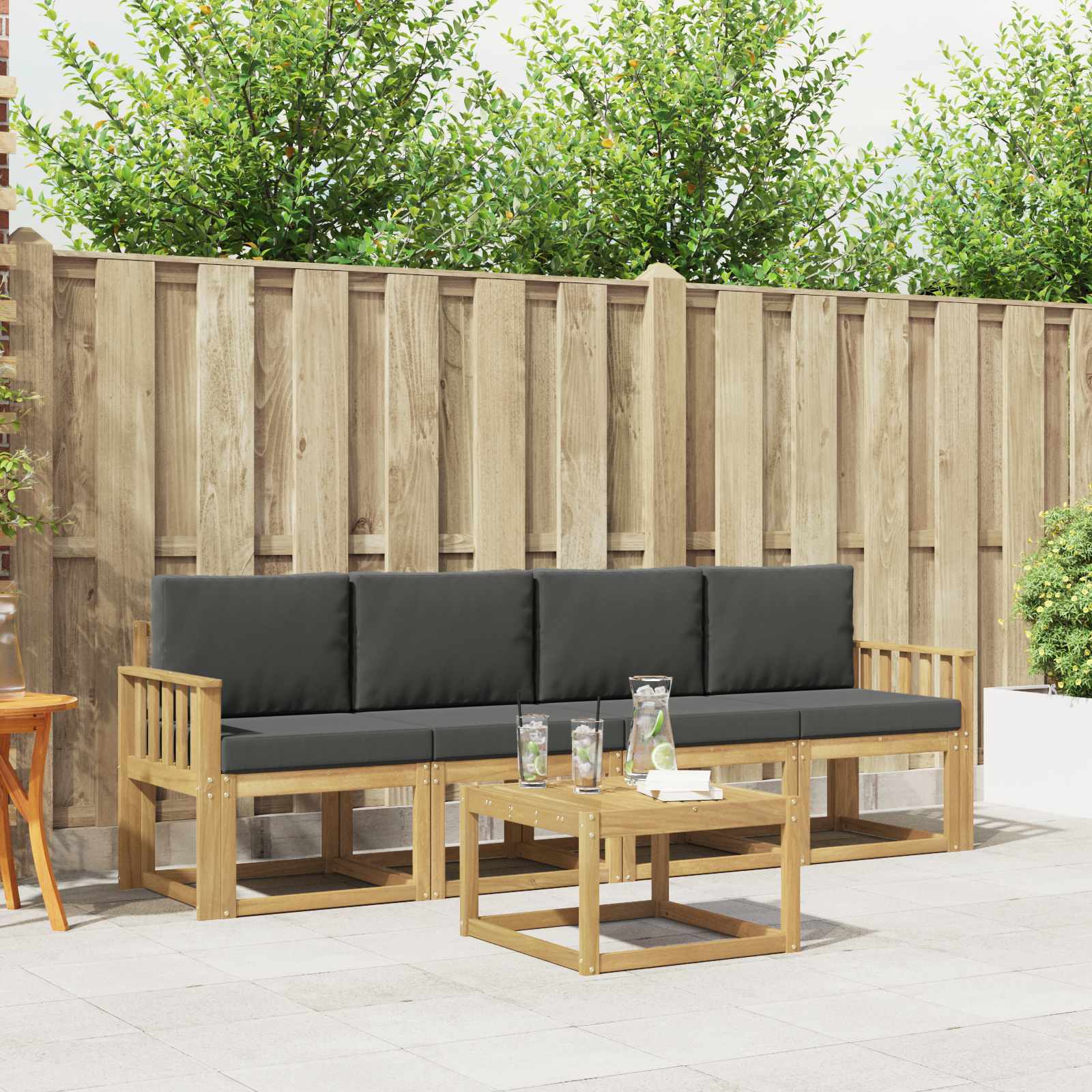 vidaXL Buiten bankenset 5 pcs Naturel Massief Acaciahout