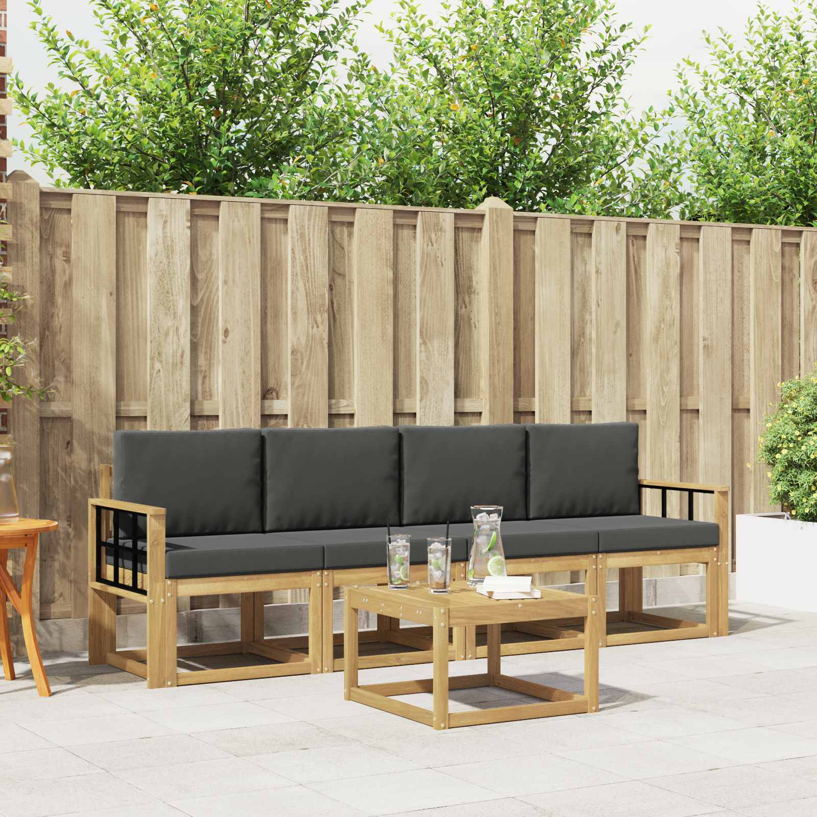 vidaXL Buiten bankenset 5 pcs Naturel Massief Acaciahout