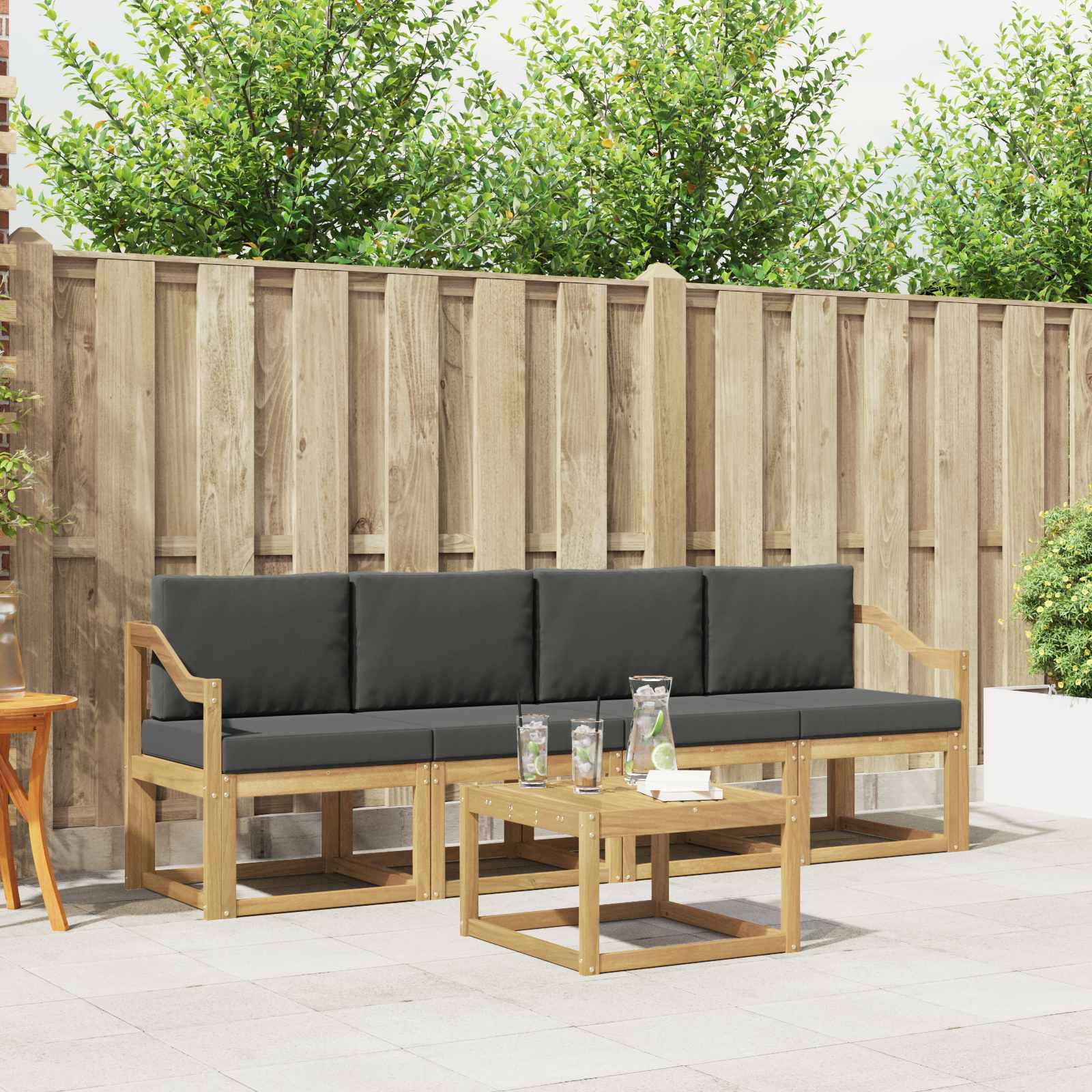 vidaXL Buiten bankenset 5 pcs Naturel Massief Acaciahout