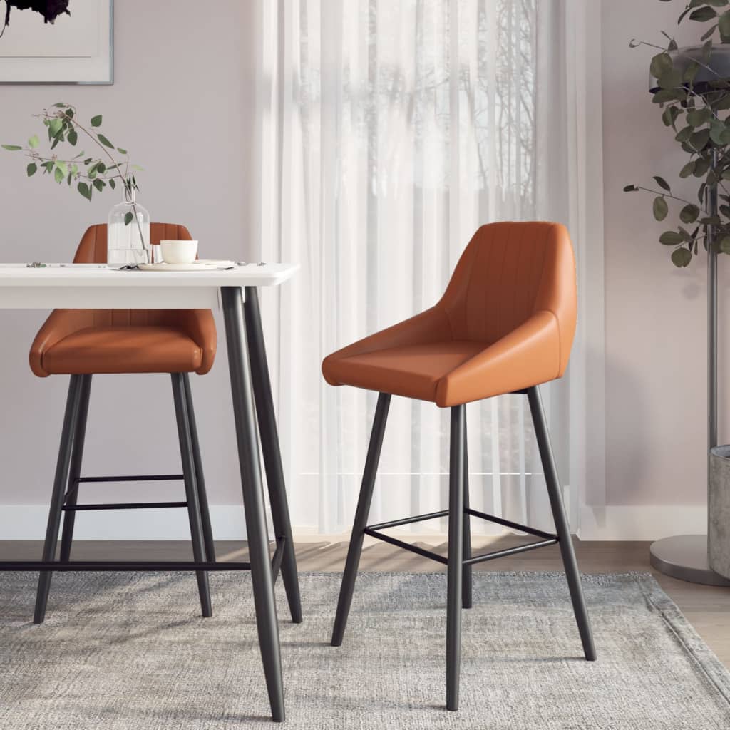vidaXL Barkruk kunstleer lichtbruin