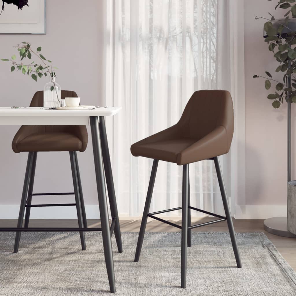 vidaXL Barkruk kunstleer lichtbruin