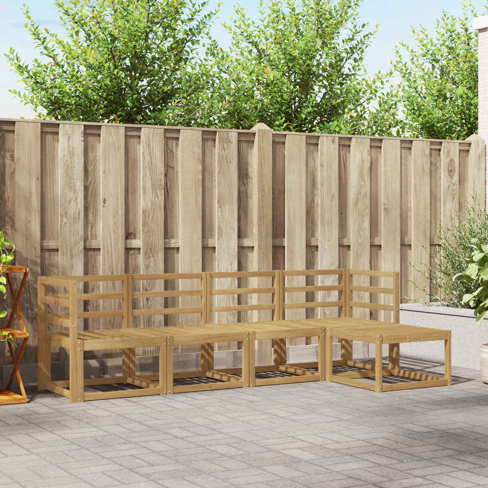 vidaXL Buiten bankenset 5 pcs Naturel Massief Acaciahout