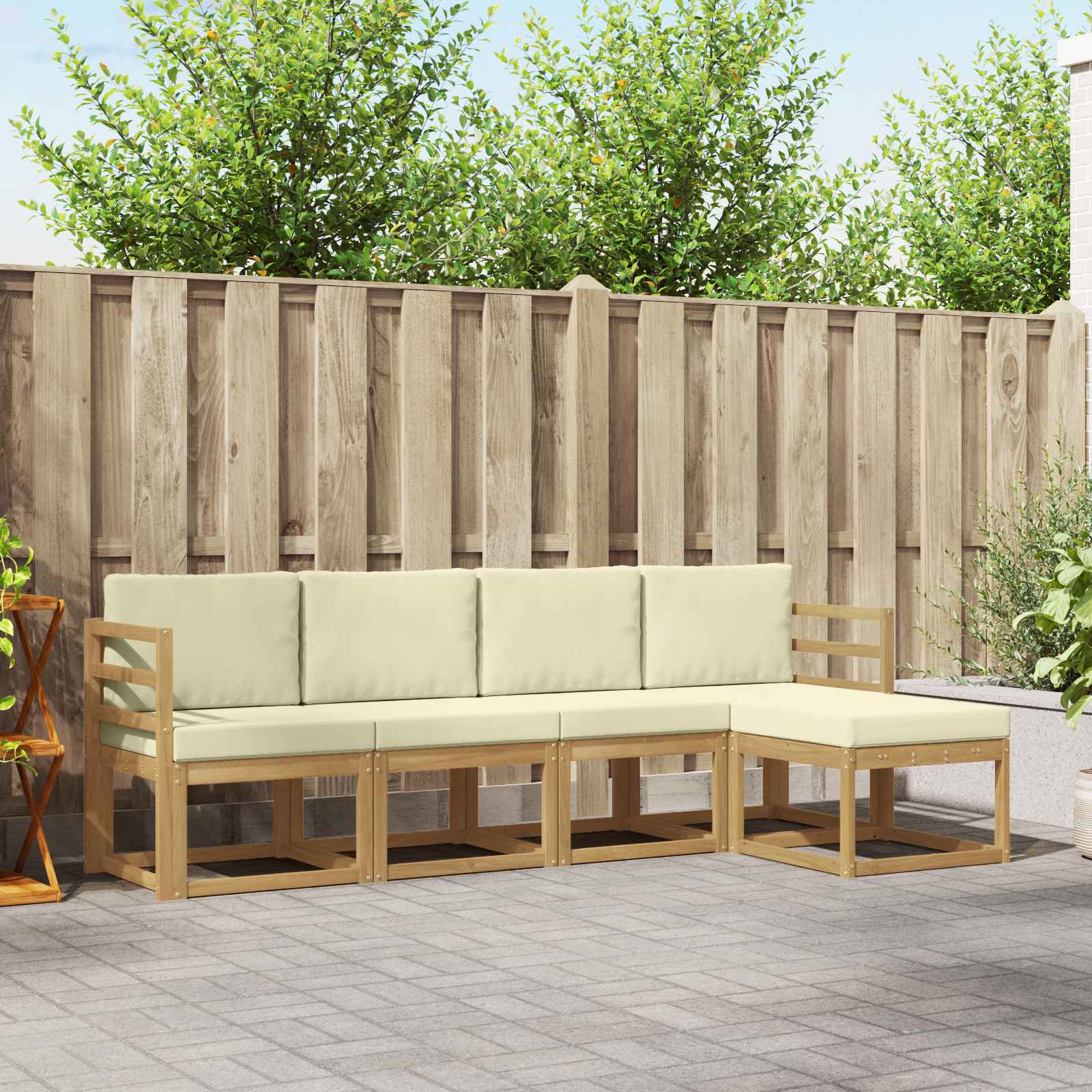 vidaXL Buiten bankenset 5 pcs Naturel Massief Acaciahout