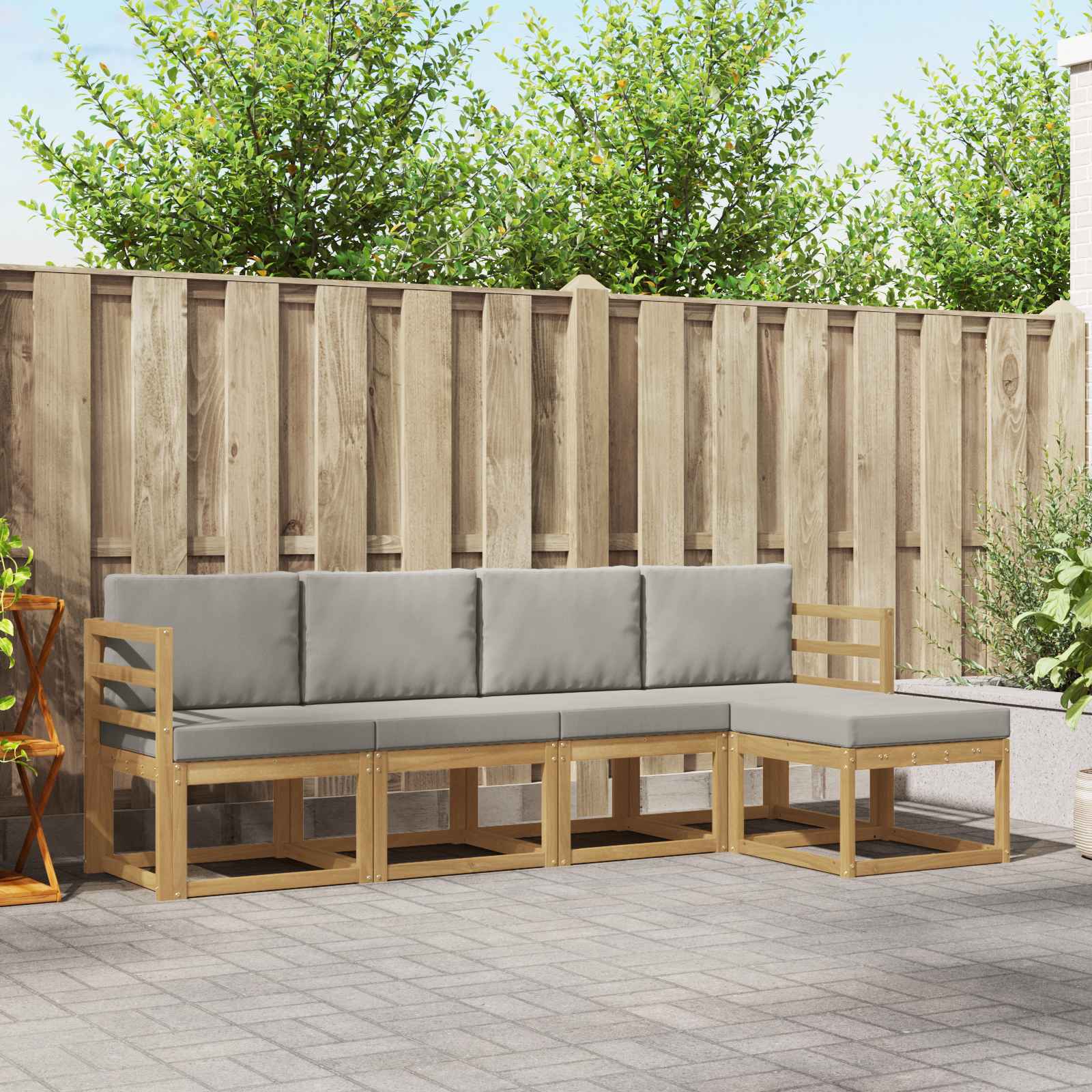 vidaXL Buiten bankenset 5 pcs Naturel Massief Acaciahout