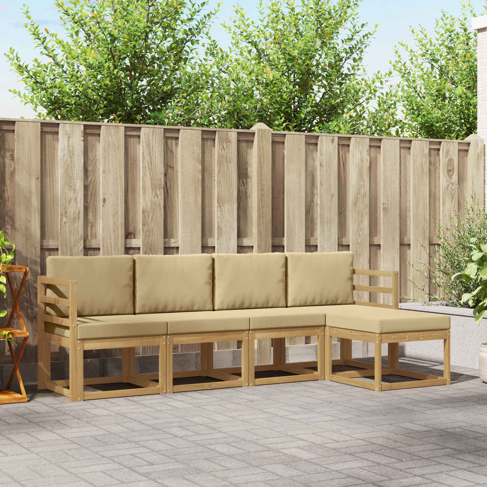 vidaXL Buiten bankenset 5 pcs Naturel Massief Acaciahout