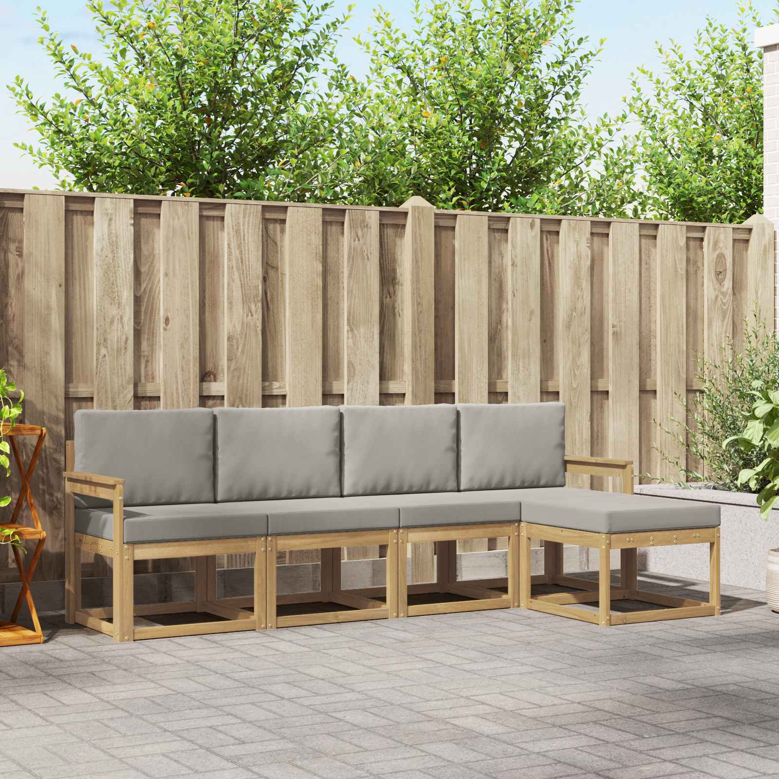 vidaXL Buiten bankenset 5 pcs Naturel Massief Acaciahout
