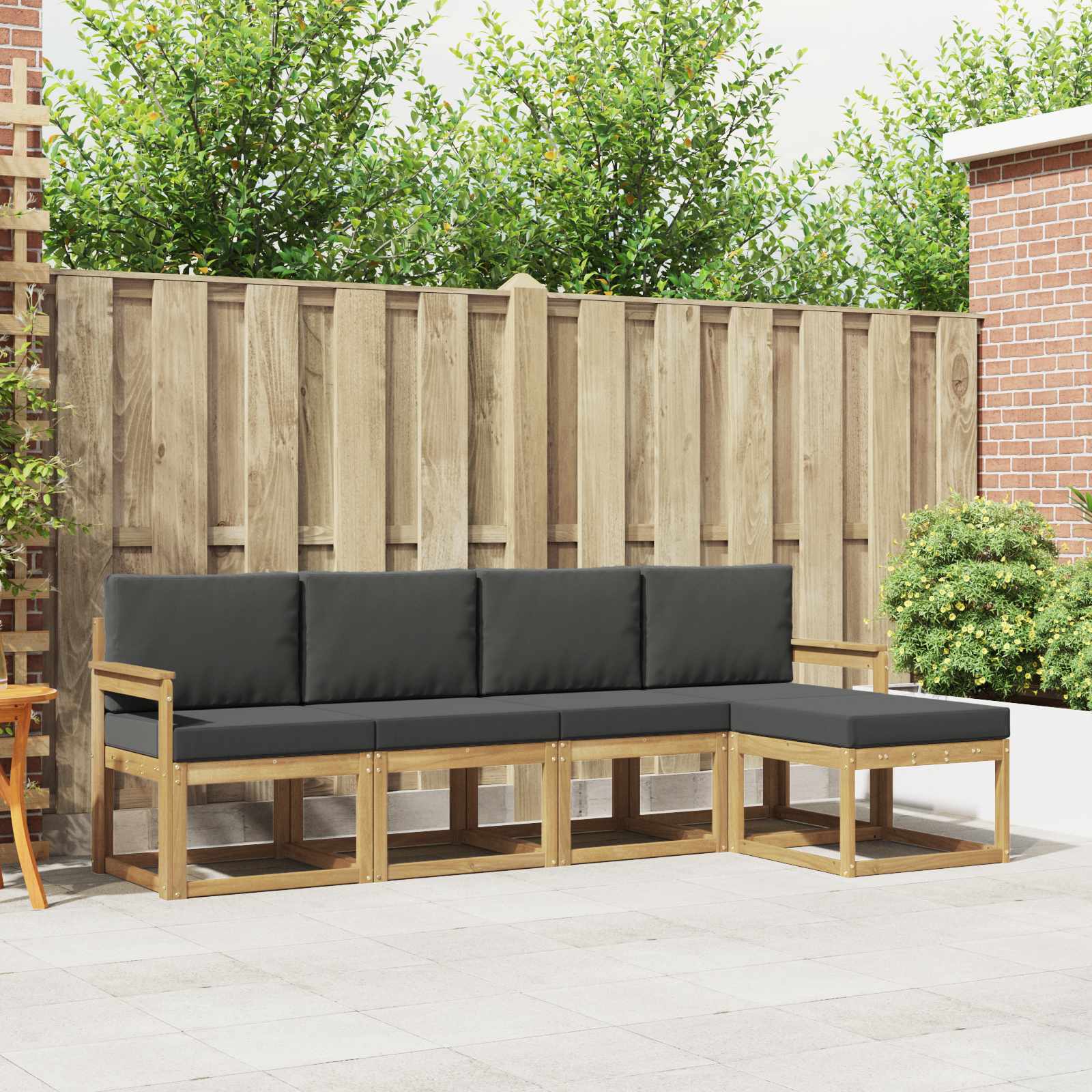 vidaXL Buiten bankenset 5 pcs Naturel Massief Acaciahout