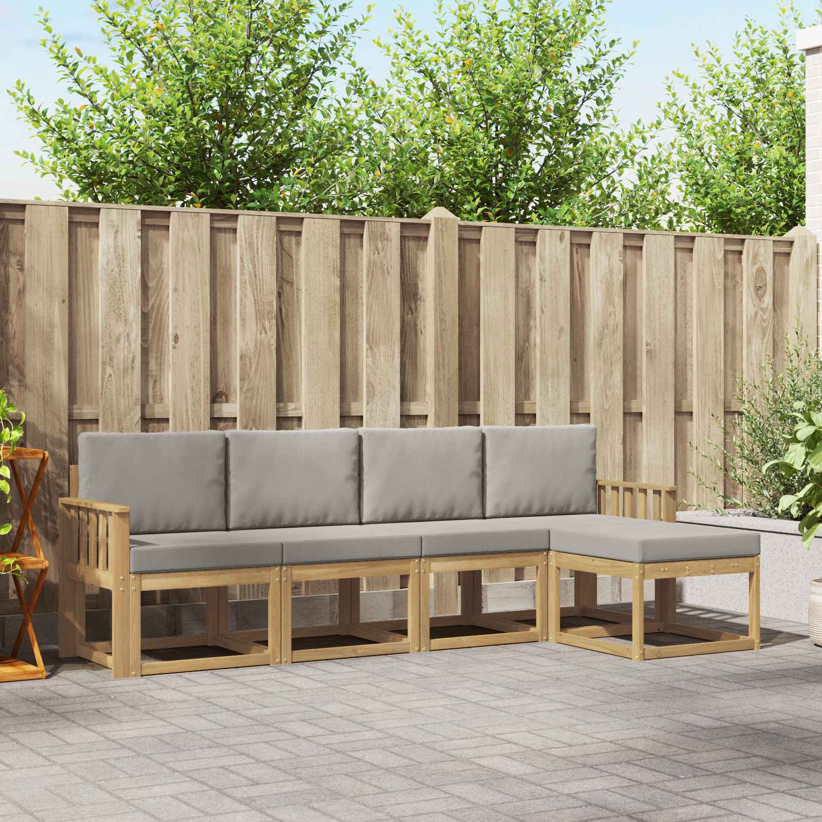 vidaXL Buiten bankenset 5 pcs Naturel Massief Acaciahout