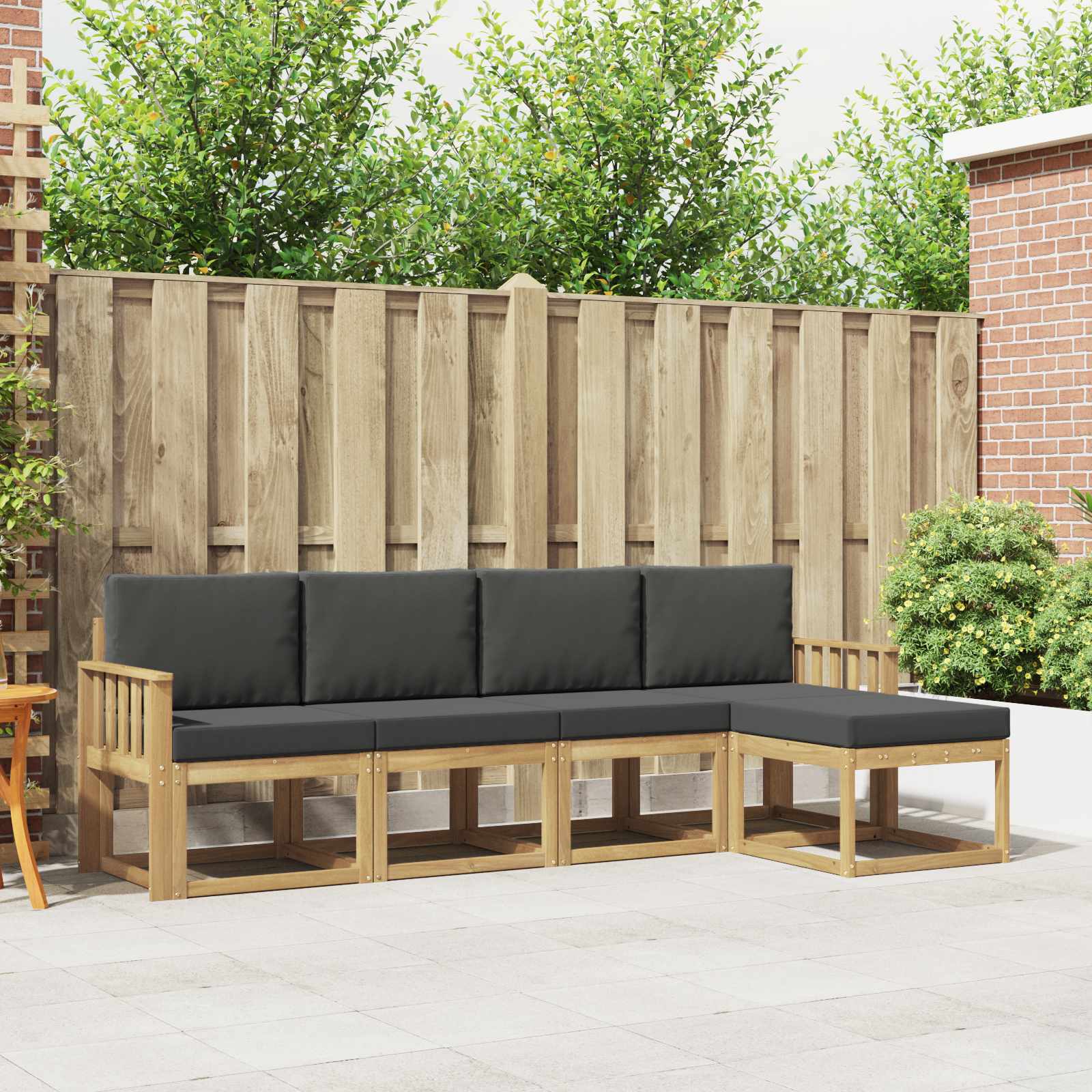 vidaXL Buiten bankenset 5 pcs Naturel Massief Acaciahout