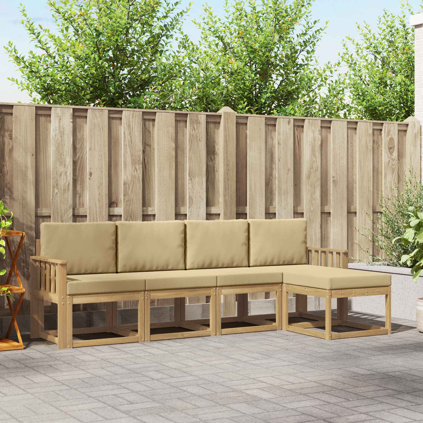 vidaXL Buiten bankenset 5 pcs Naturel Massief Acaciahout