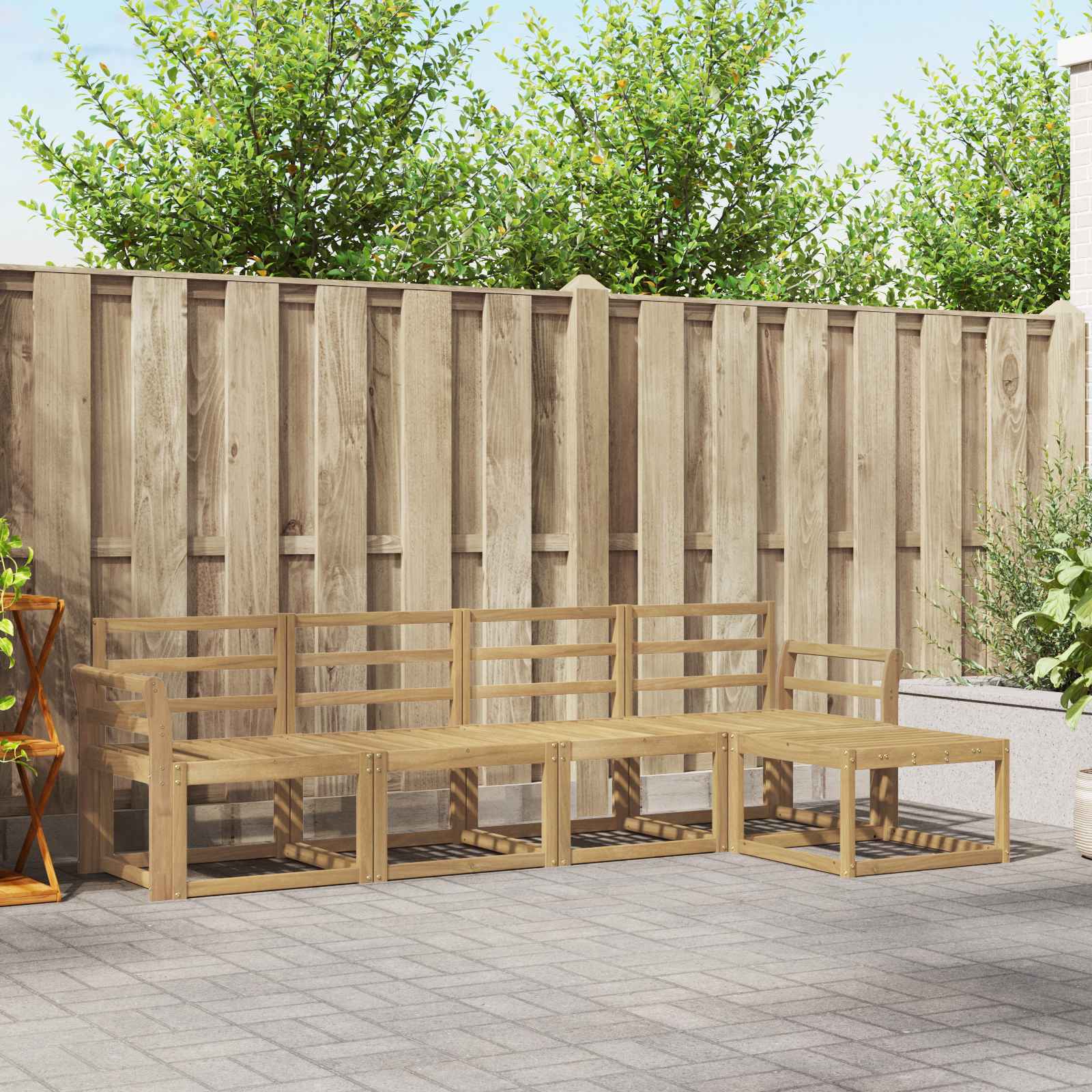 vidaXL Buiten bankenset 5 pcs Naturel Massief Acaciahout