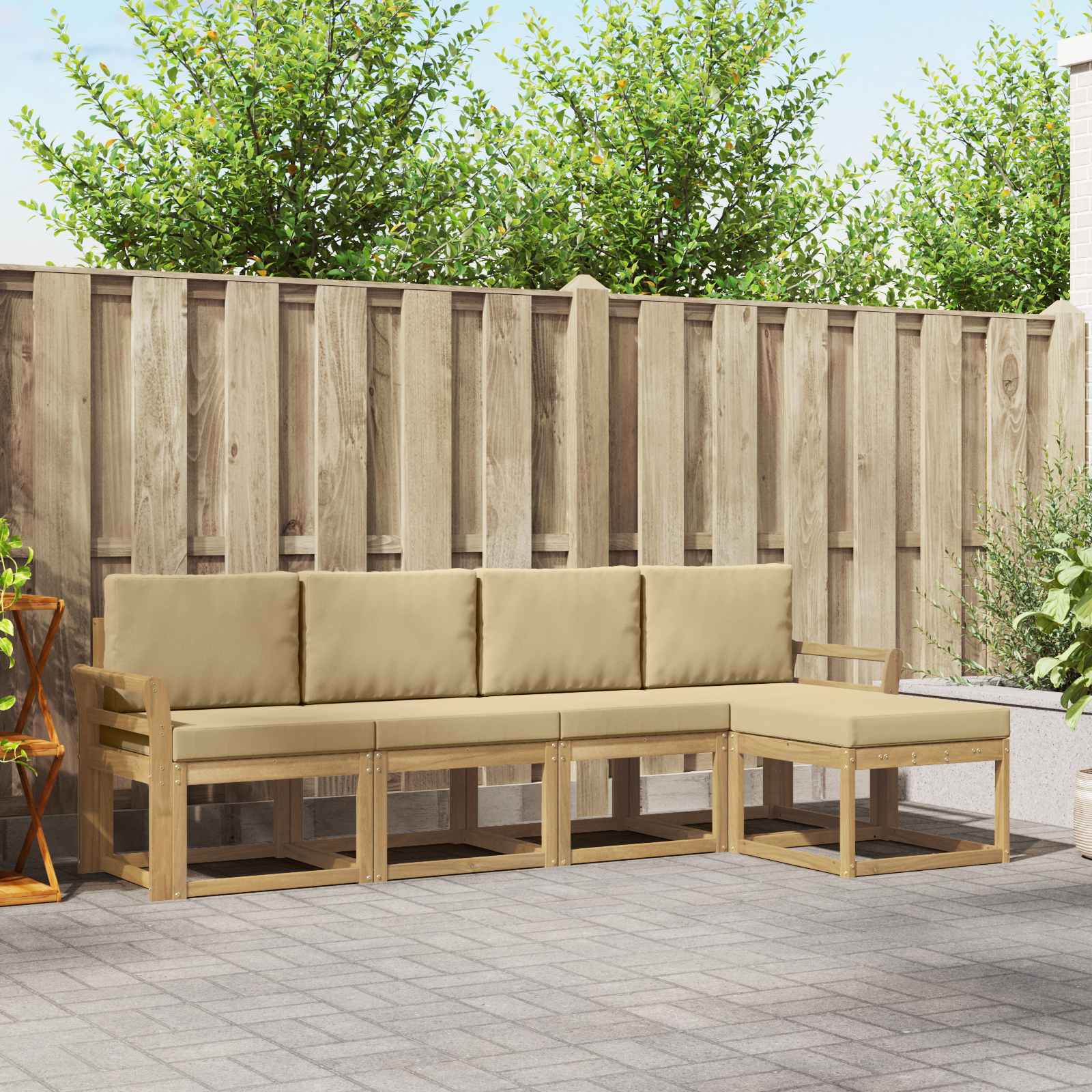 vidaXL Buiten bankenset 5 pcs Naturel Massief Acaciahout