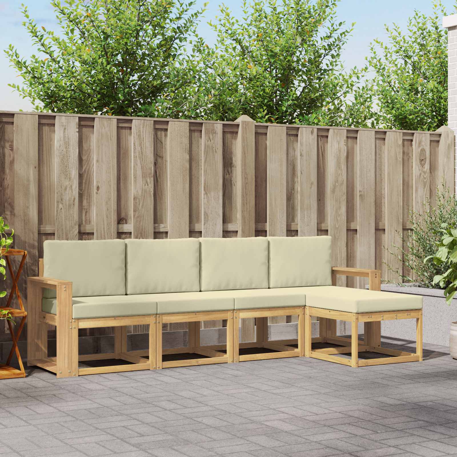 vidaXL Buiten bankenset 5 pcs Naturel Massief Acaciahout