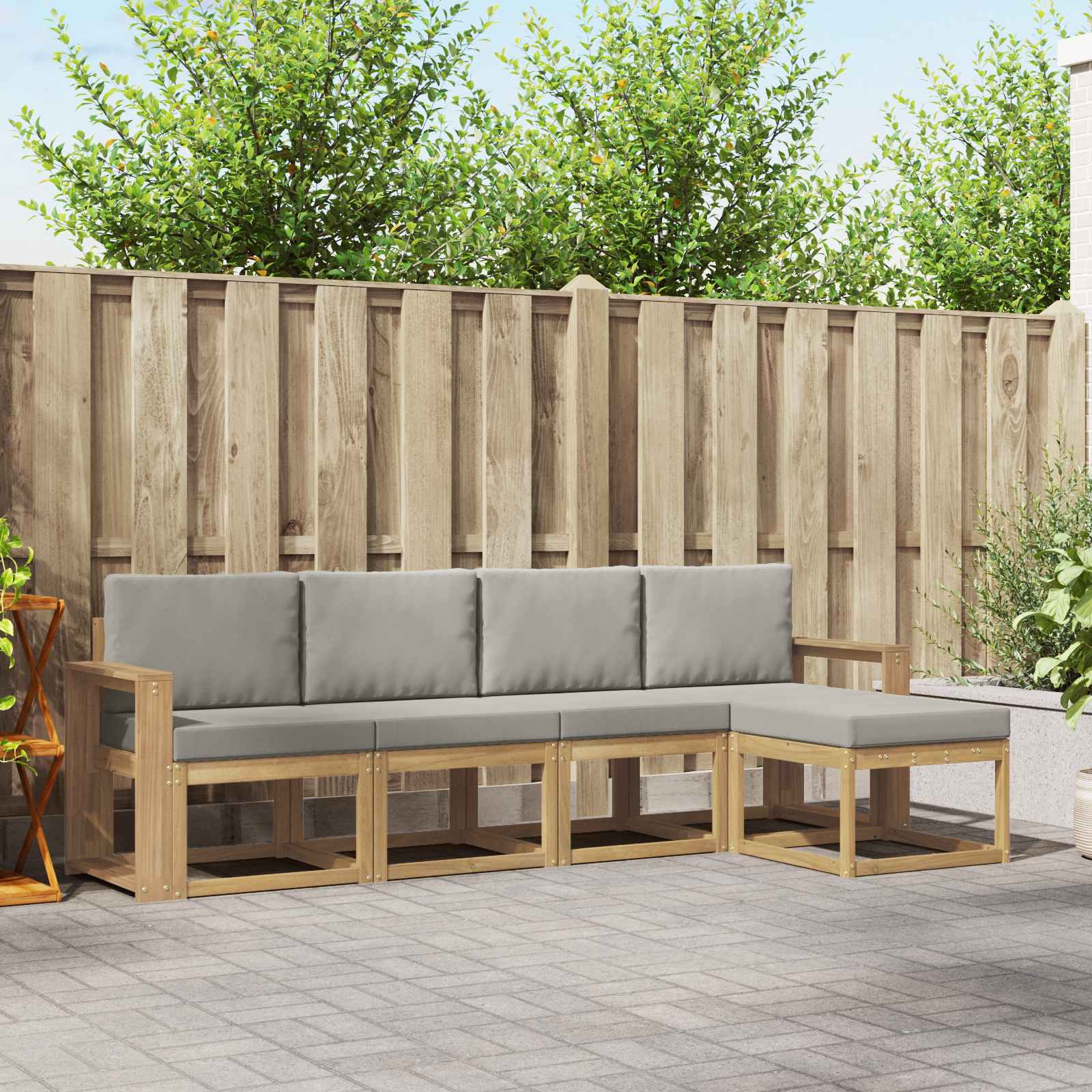 vidaXL Buiten bankenset 5 pcs Naturel Massief Acaciahout