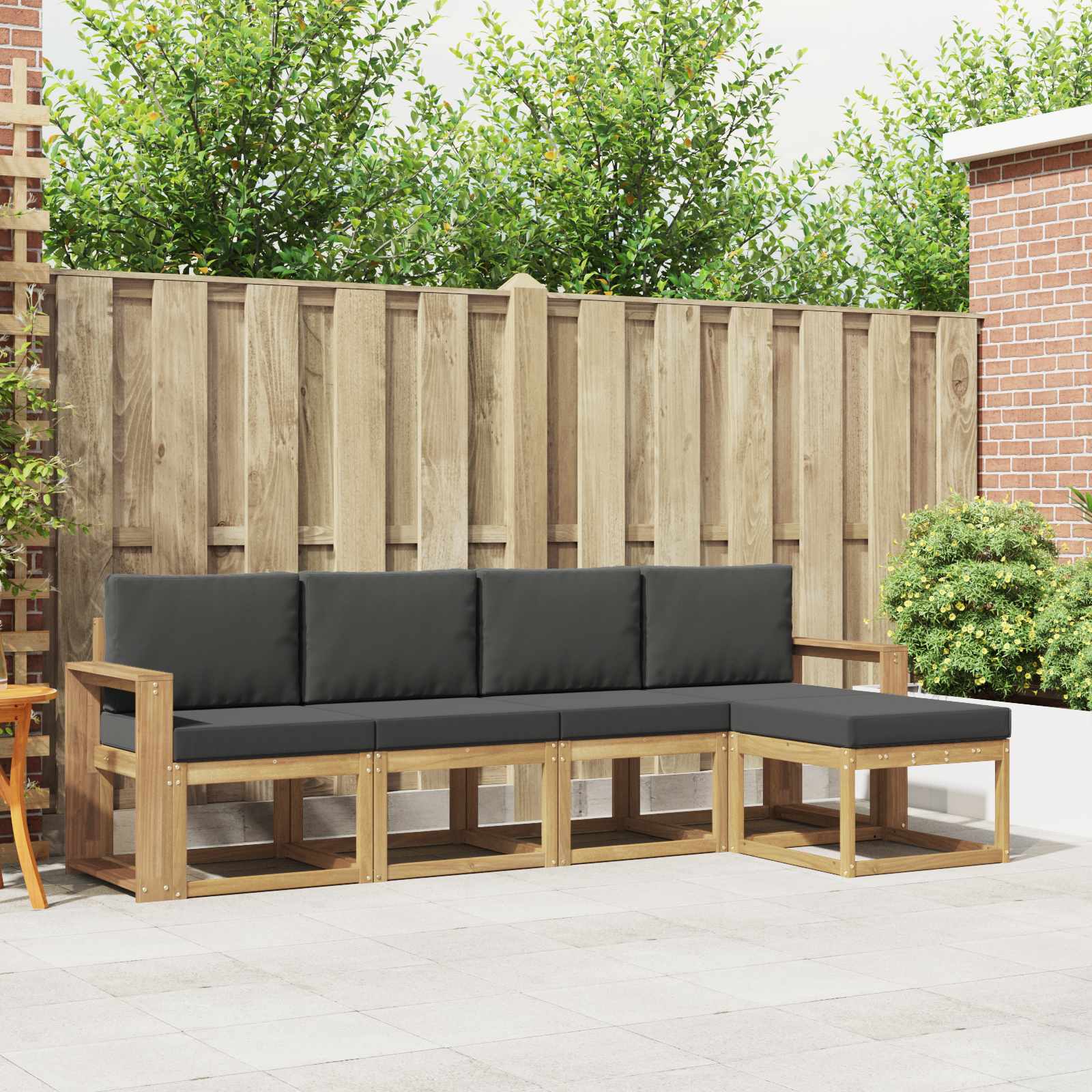vidaXL Buiten bankenset 5 pcs Naturel Massief Acaciahout