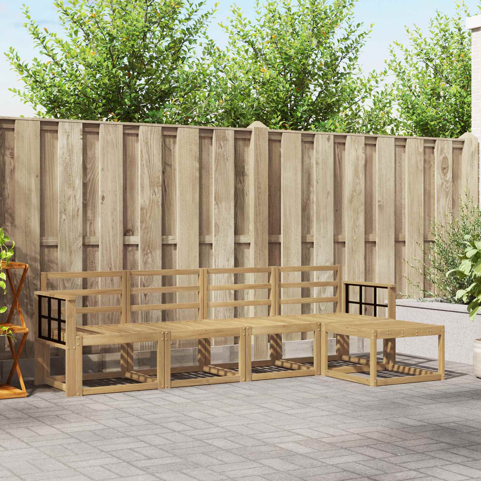 vidaXL Buiten bankenset 5 pcs Naturel Massief Acaciahout