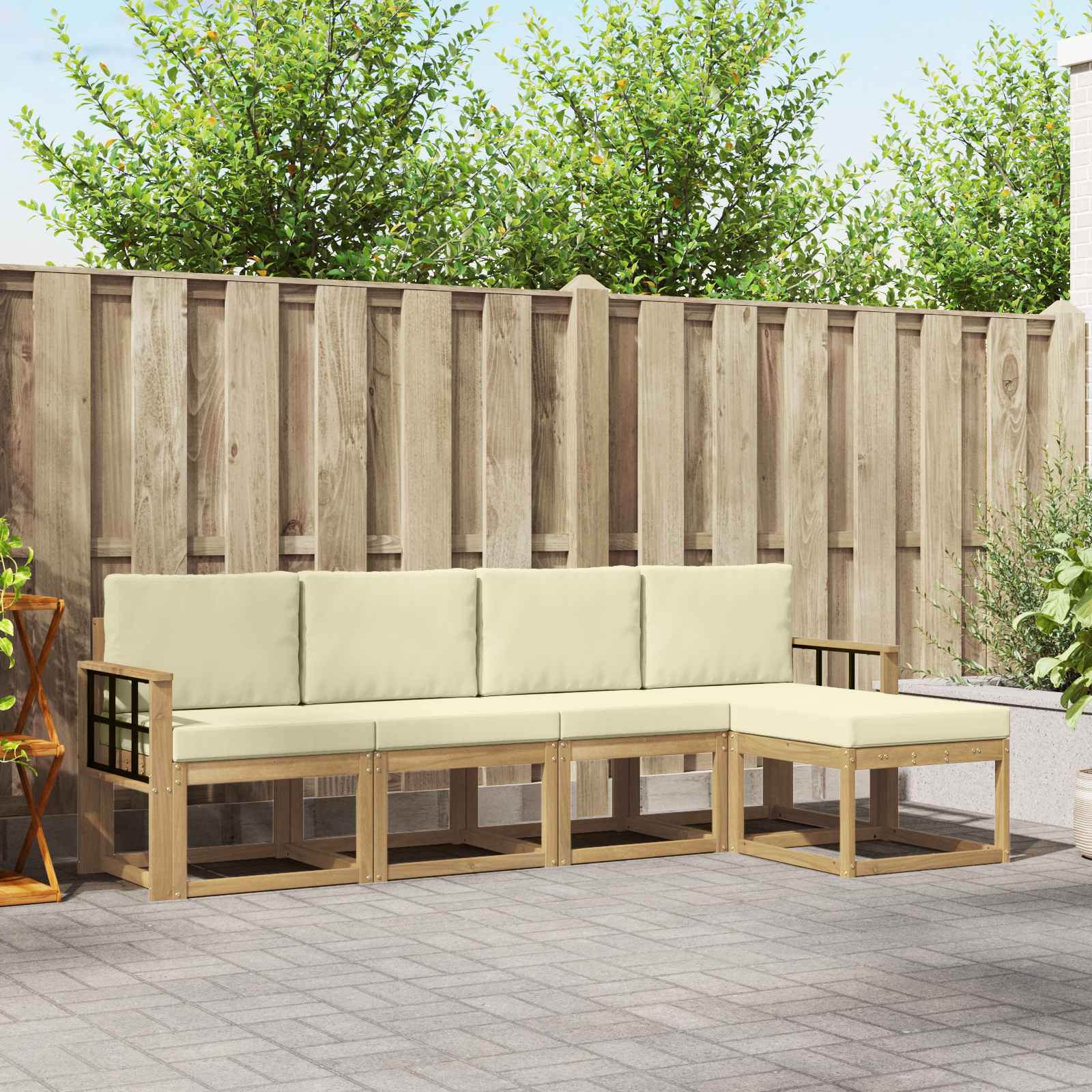 vidaXL Buiten bankenset 5 pcs Naturel Massief Acaciahout