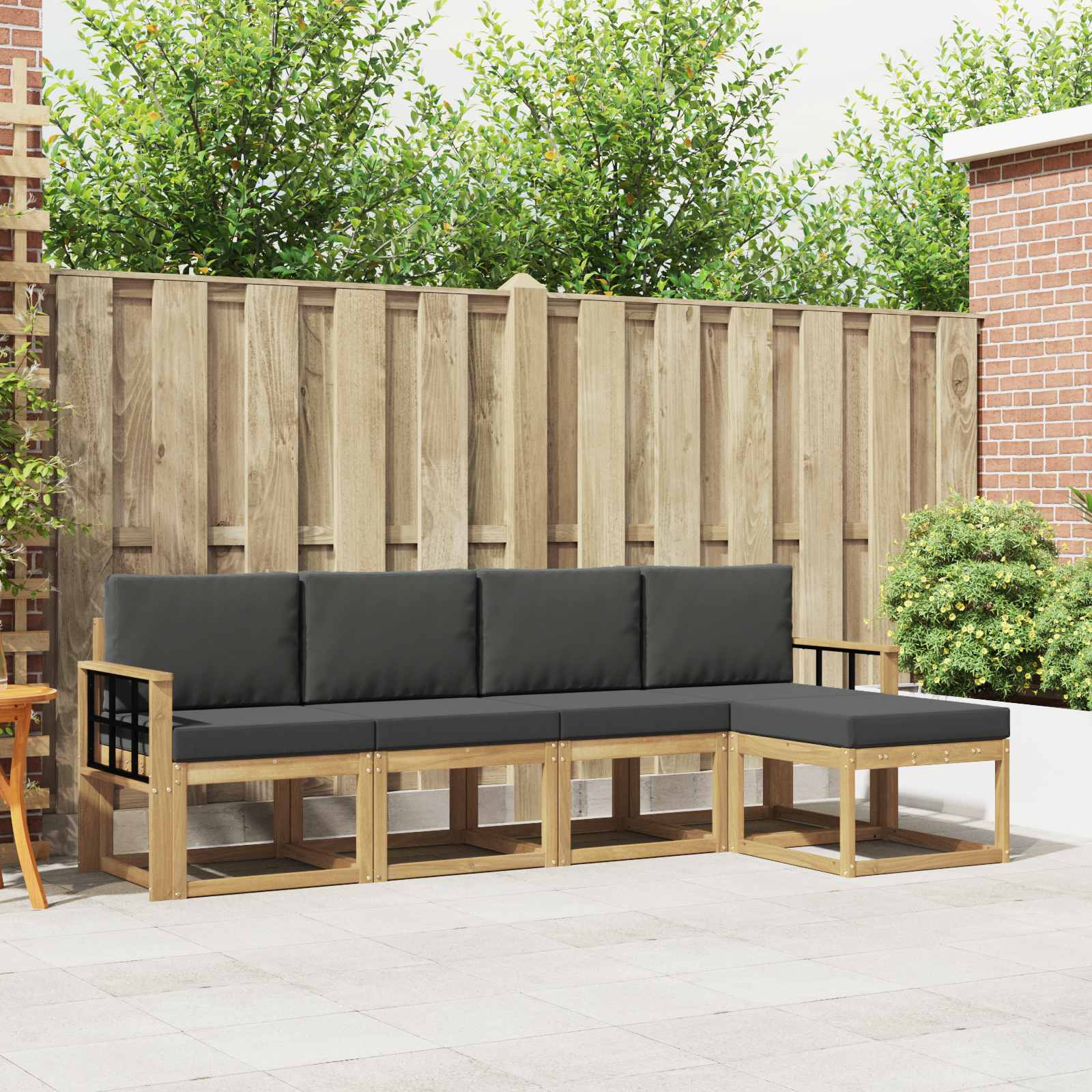 vidaXL Buiten bankenset 5 pcs Naturel Massief Acaciahout