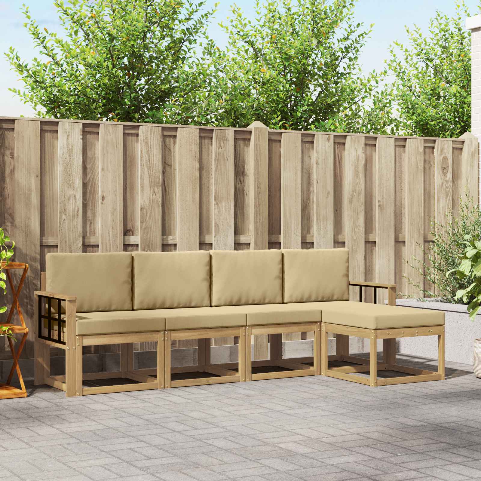 vidaXL Buiten bankenset 5 pcs Naturel Massief Acaciahout