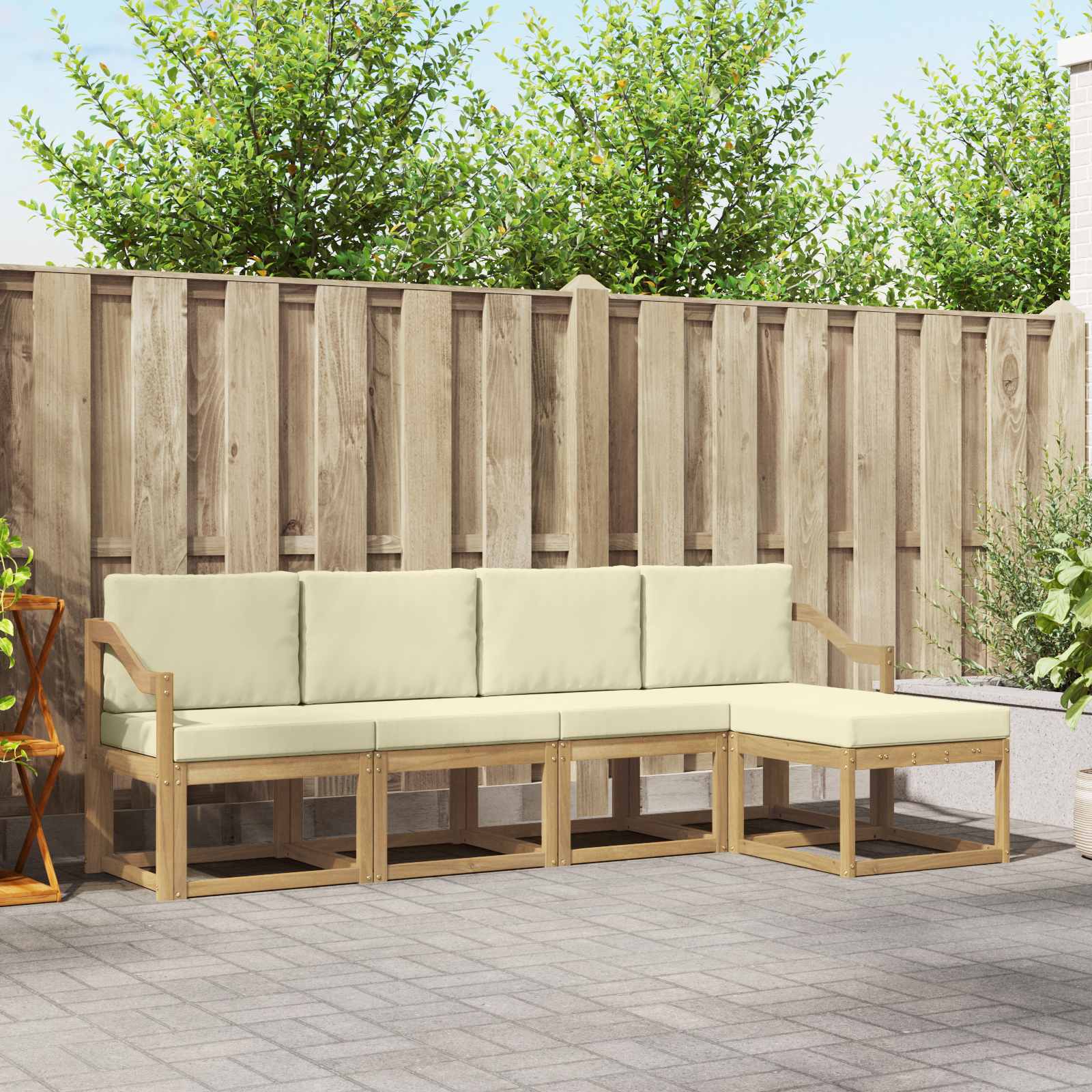 vidaXL Buiten bankenset 5 pcs Naturel Massief Acaciahout