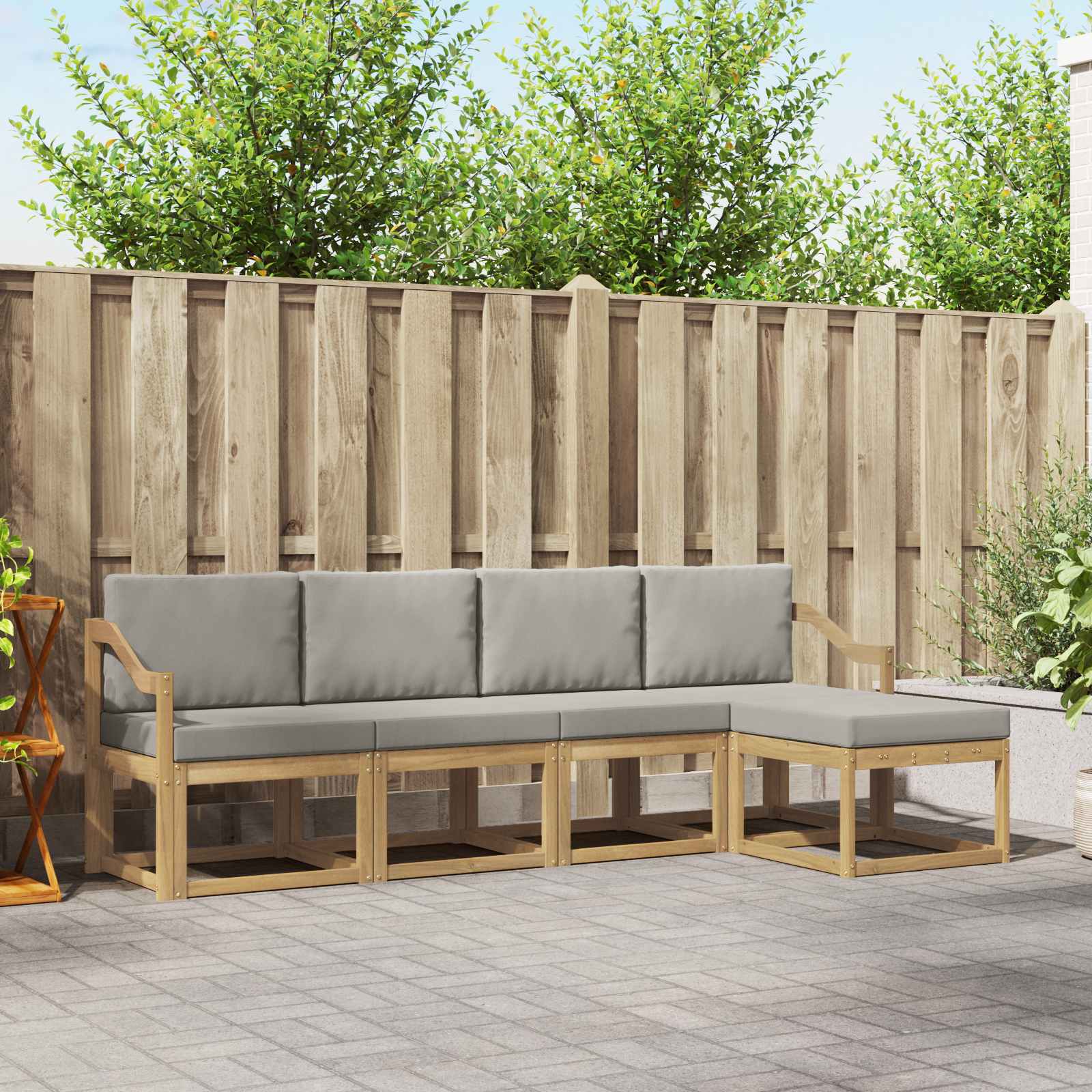 vidaXL Buiten bankenset 5 pcs Naturel Massief Acaciahout