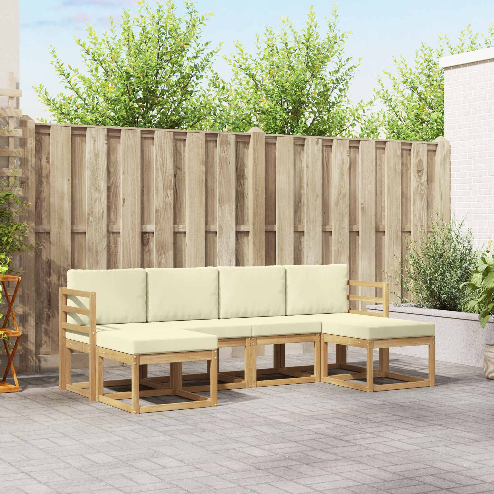 vidaXL Buiten bankenset 6 pcs Naturel Massief Acaciahout