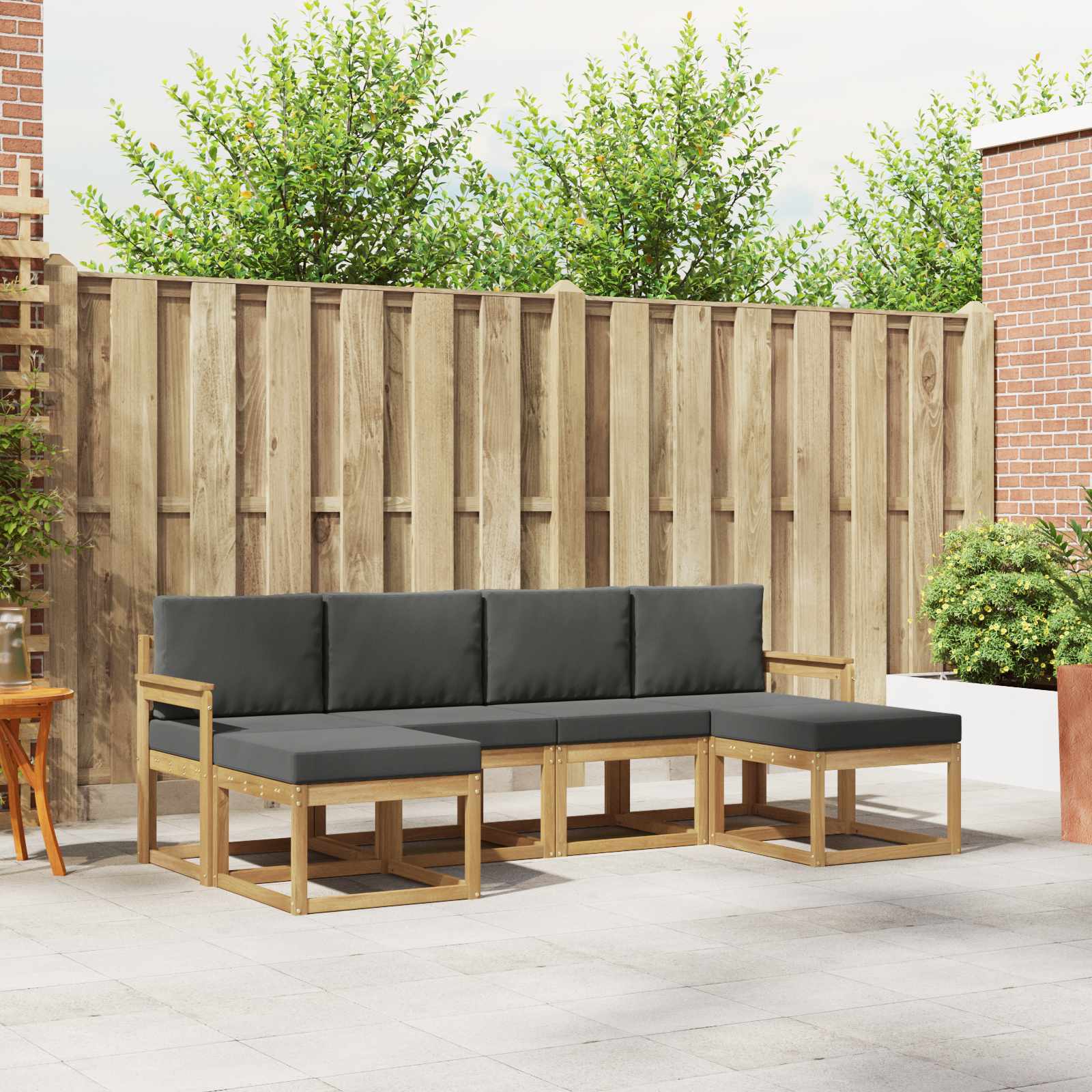 vidaXL Buiten bankenset 6 pcs Naturel Massief Acaciahout