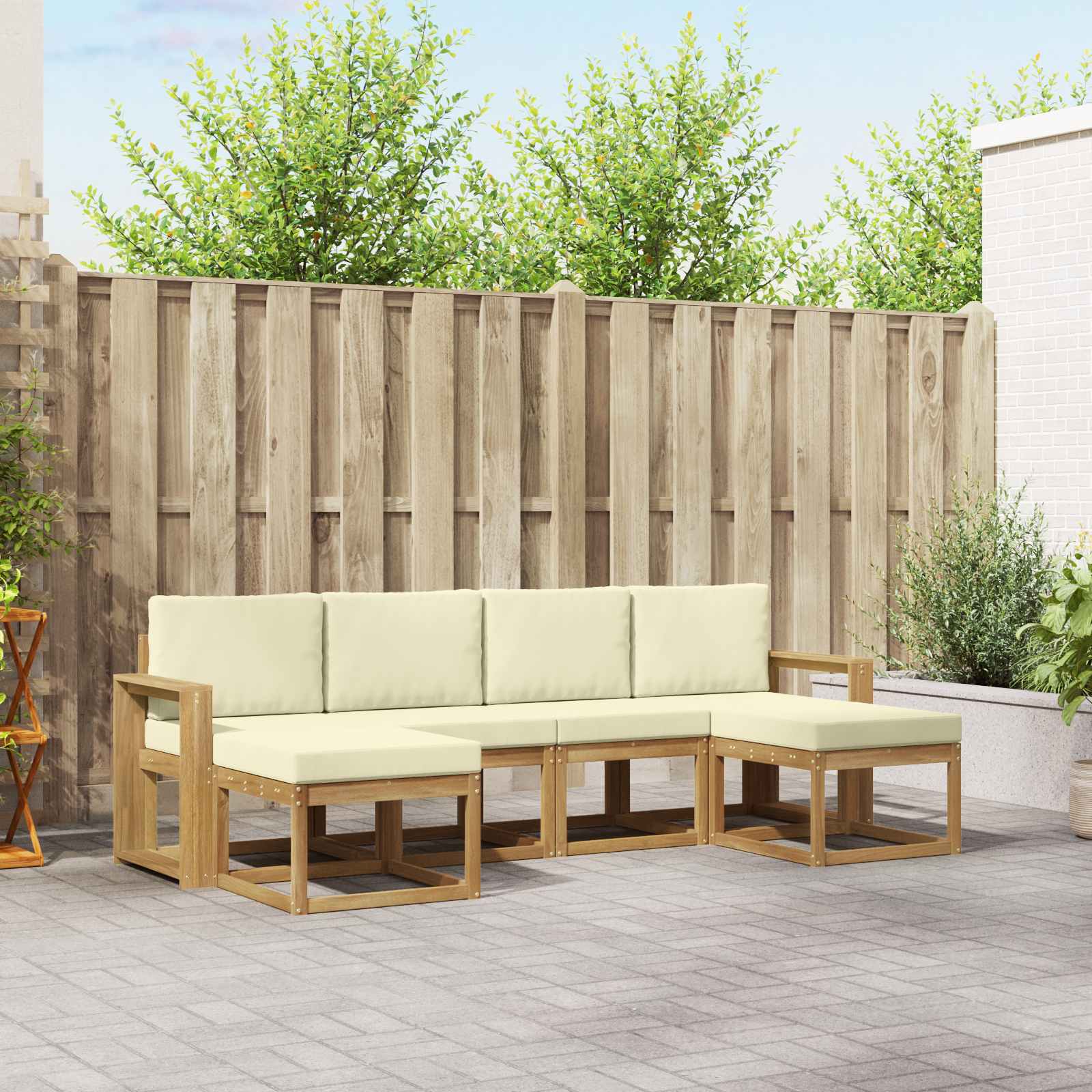 vidaXL Buiten bankenset 6 pcs Naturel Massief Acaciahout
