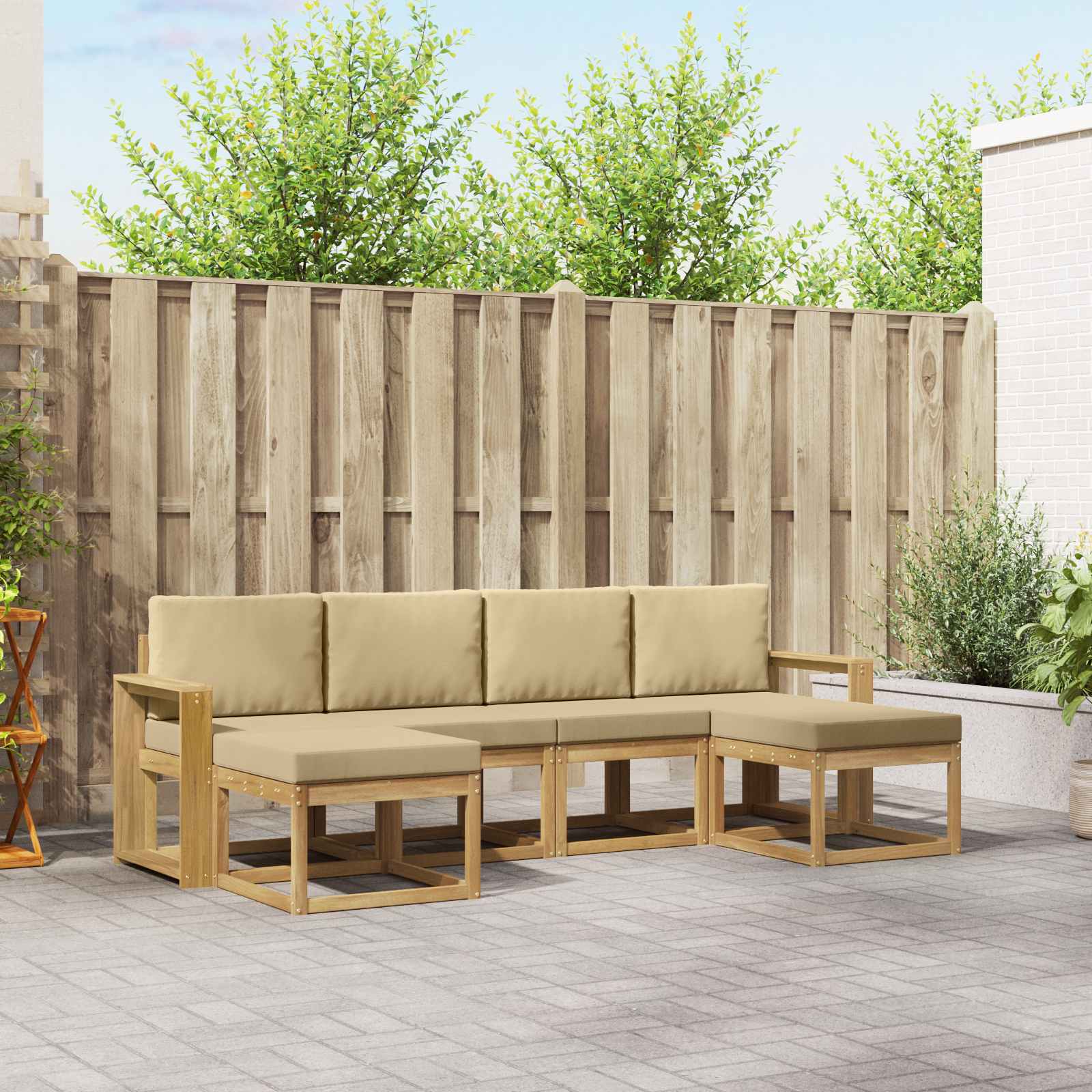 vidaXL Buiten bankenset 6 pcs Naturel Massief Acaciahout