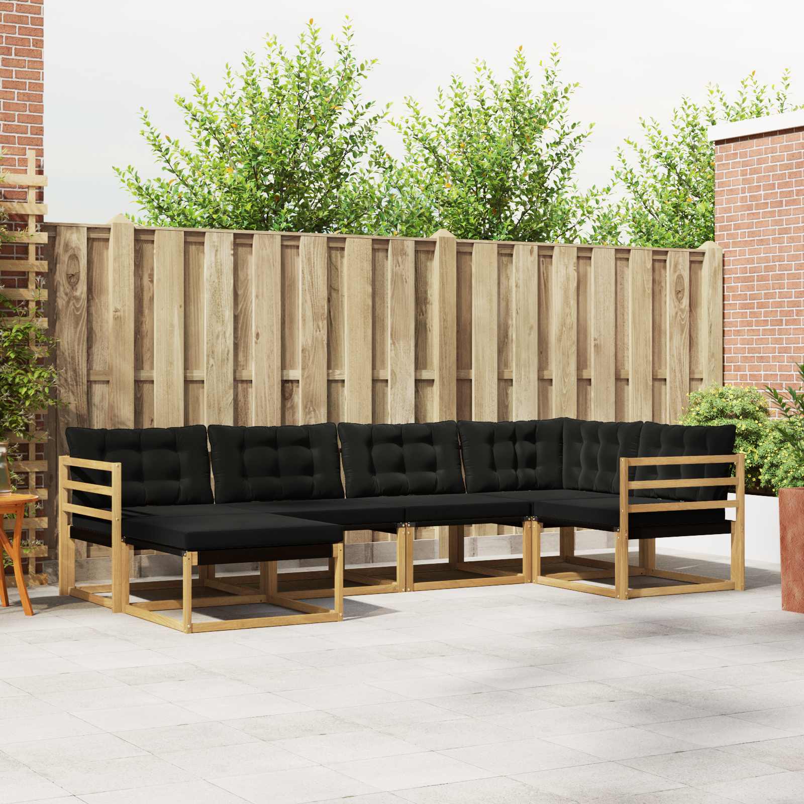 vidaXL Buiten bankenset 18 pcs Natuurlijk en Crème Massief Acaciahout