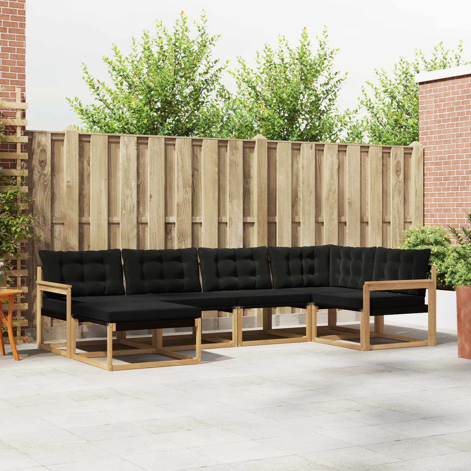 vidaXL Buiten bankenset 18 pcs Natuurlijk en Crème Massief Acaciahout