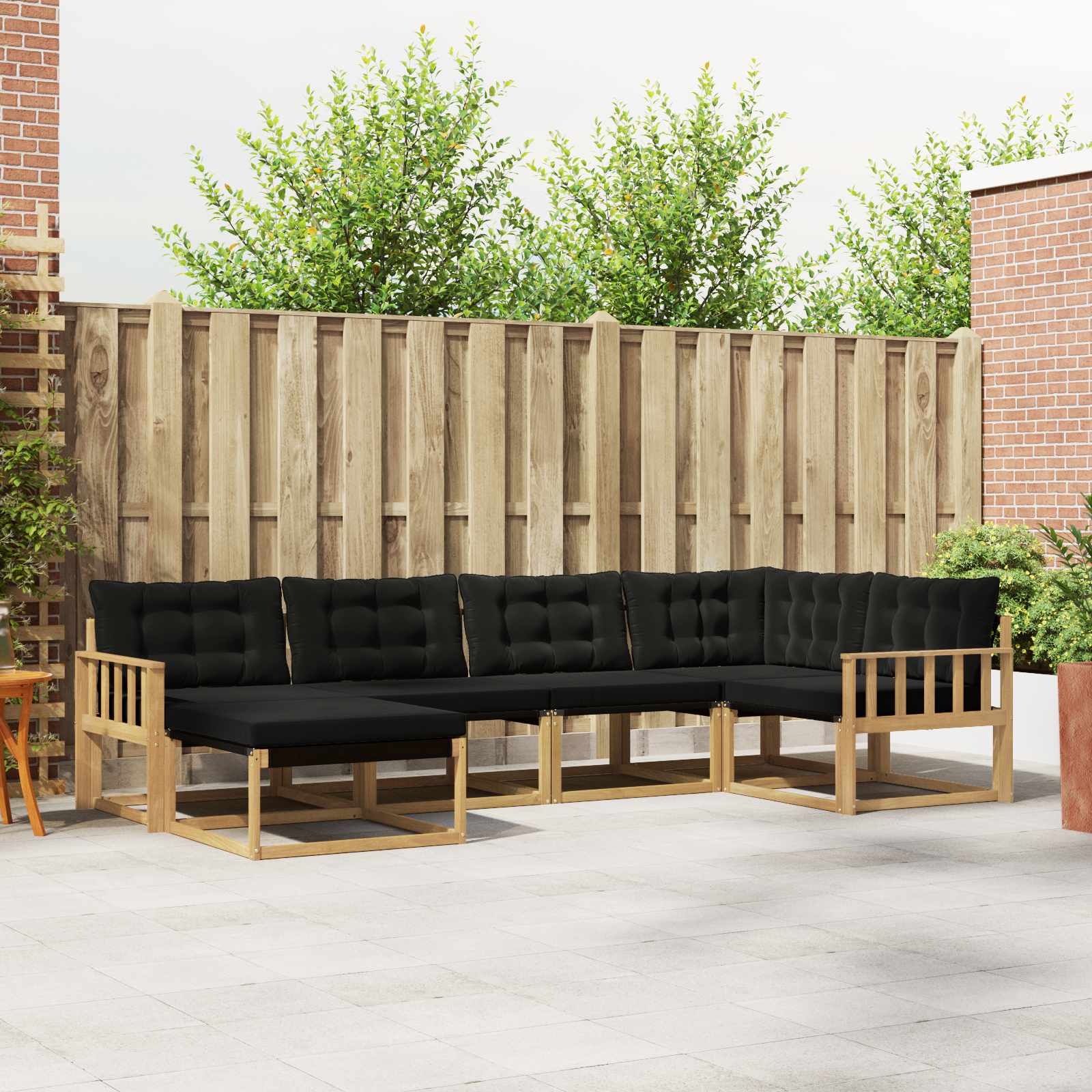 vidaXL Buiten bankenset 18 pcs Natuurlijk en Crème Massief Acaciahout