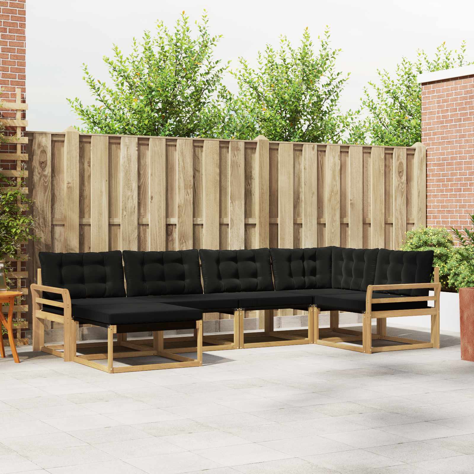 vidaXL Buiten bankenset 18 pcs Natuurlijk en Crème Massief Acaciahout