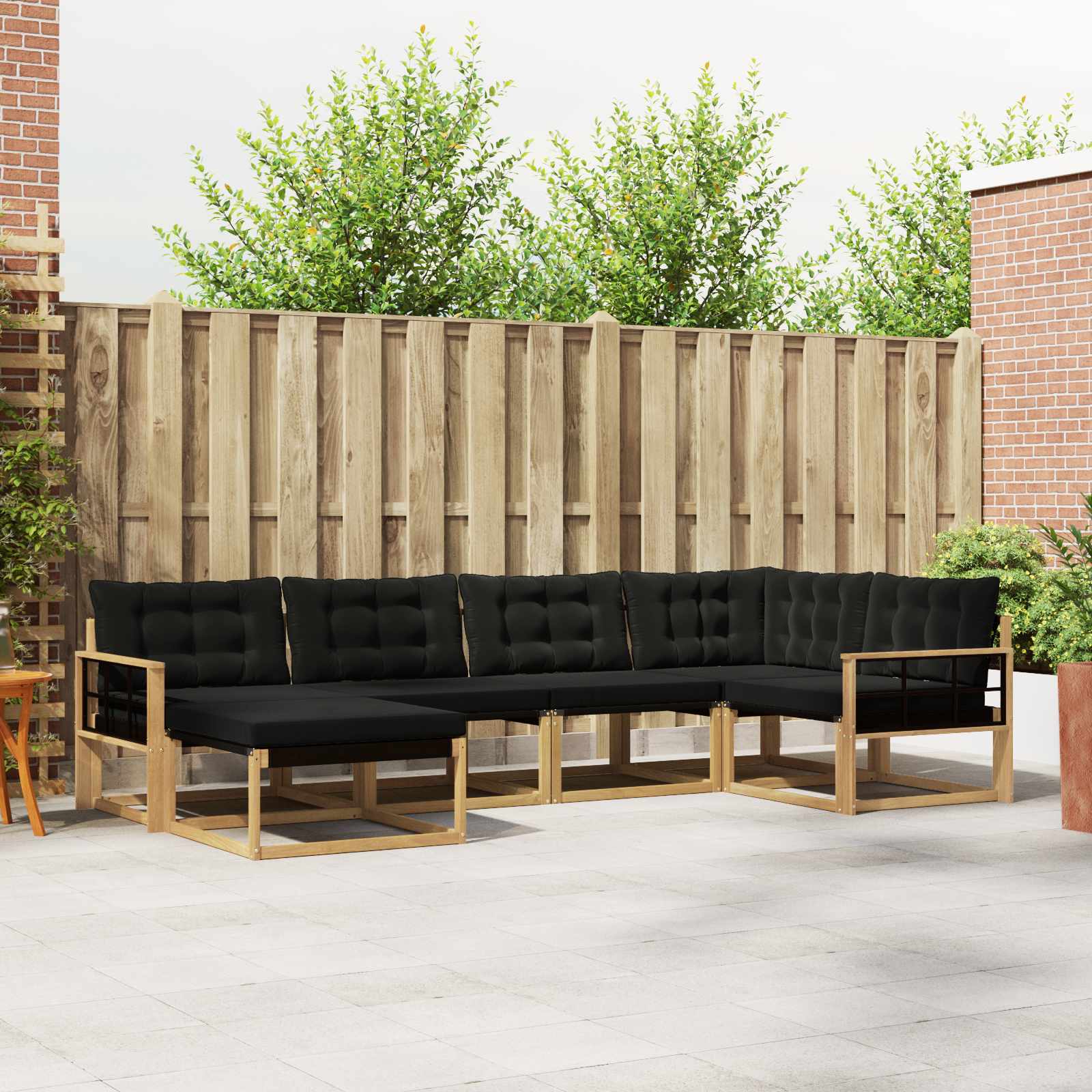 vidaXL Buiten bankenset 18 pcs Natuurlijk en Crème Massief Acaciahout
