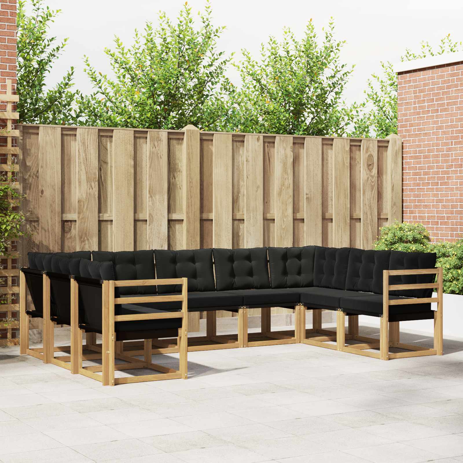 vidaXL Buiten bankenset 29 pcs Natuurlijk en Crème Massief Acaciahout