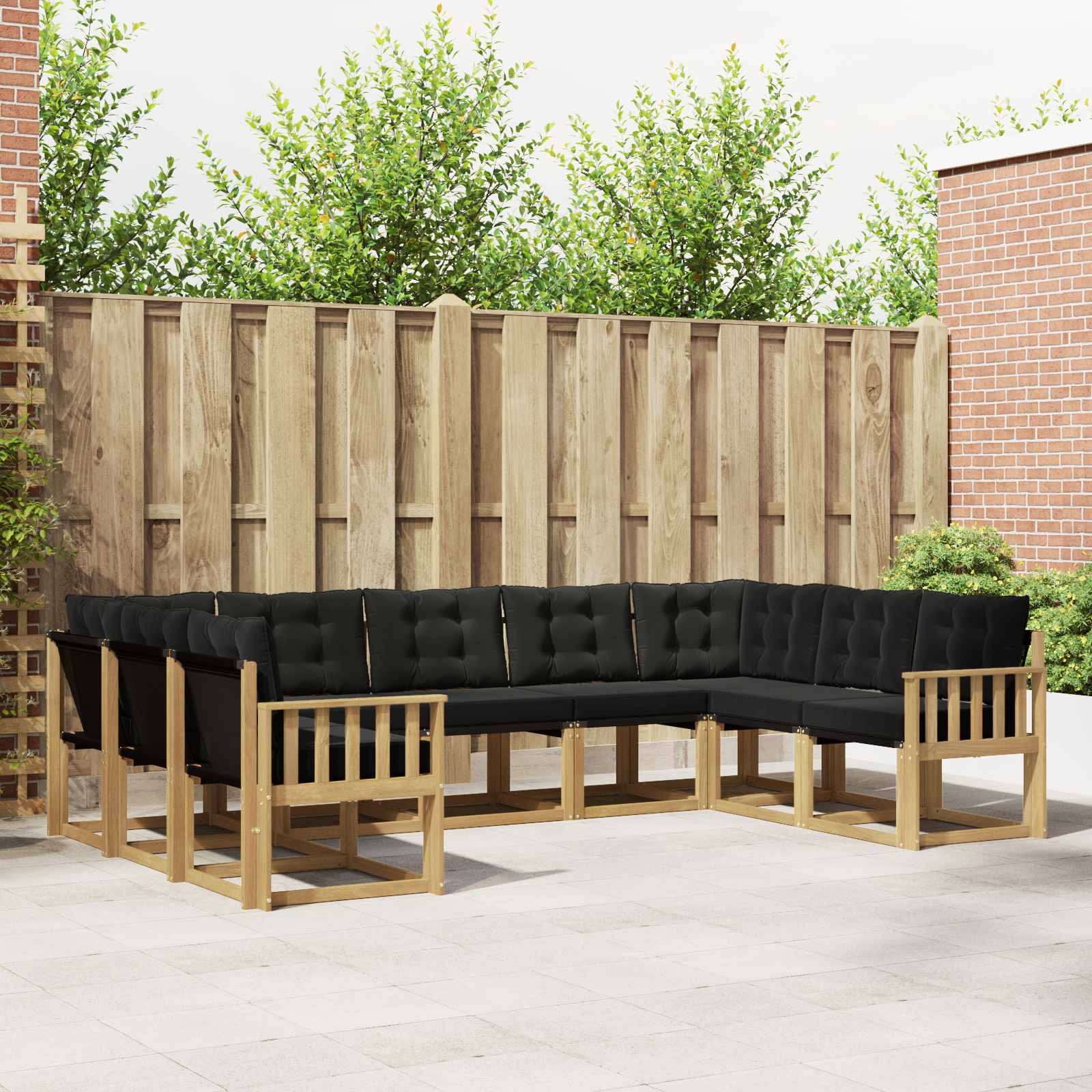 vidaXL Buiten bankenset 29 pcs Natuurlijk en Crème Massief Acaciahout