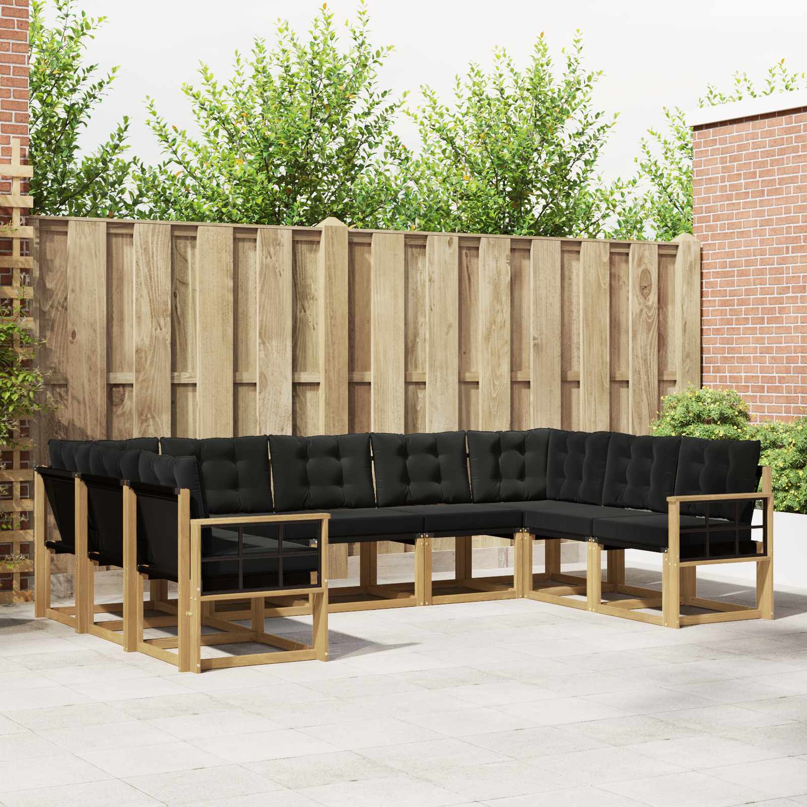 vidaXL Buiten bankenset 29 pcs Natuurlijk en Crème Massief Acaciahout