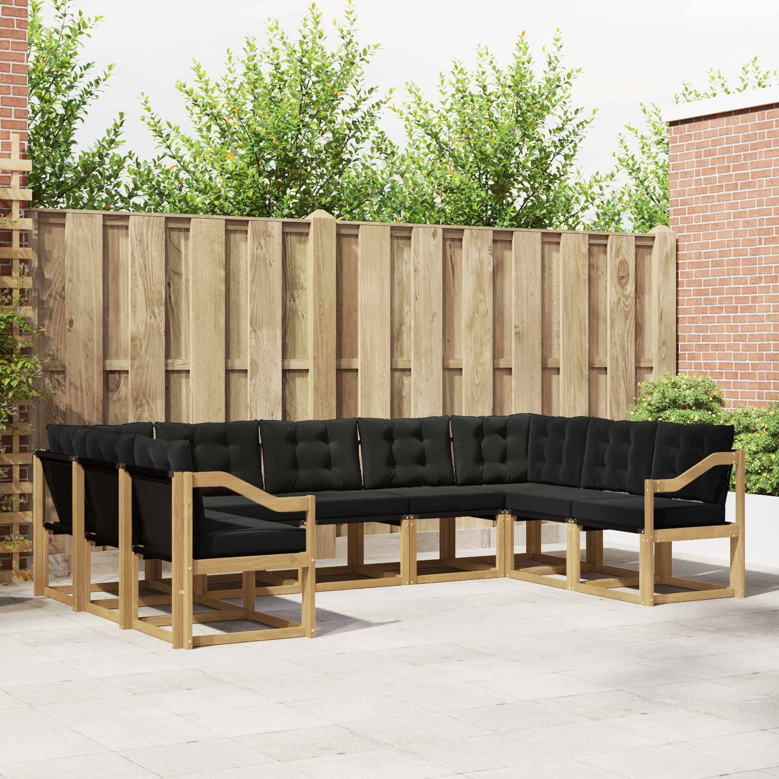 vidaXL Buiten bankenset 29 pcs Natuurlijk en Crème Massief Acaciahout