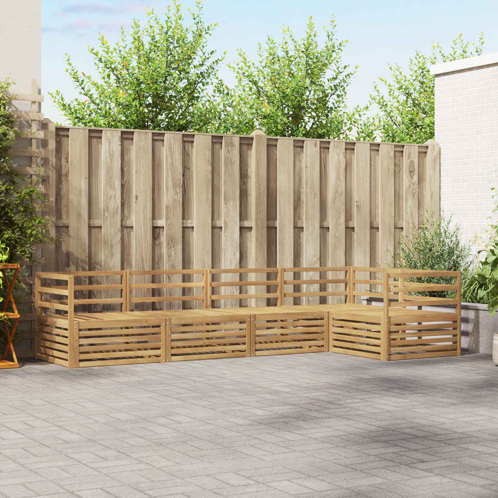 vidaXL Buiten bankenset 5 pcs Naturel Massief Acaciahout