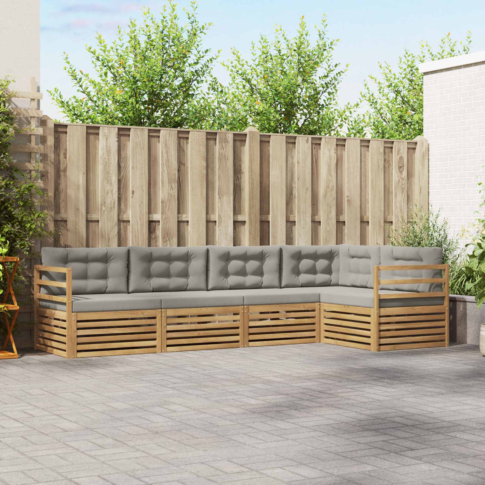 vidaXL Buiten bankenset 5 pcs Naturel Massief Acaciahout