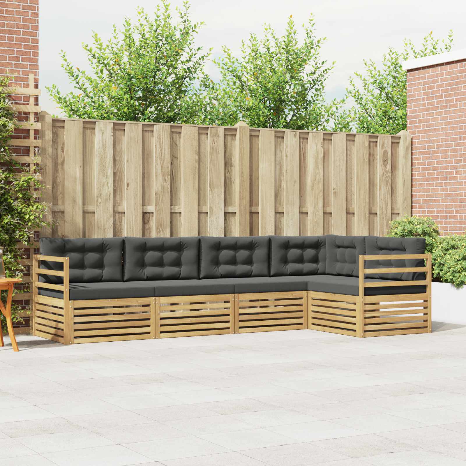 vidaXL Buiten bankenset 5 pcs Naturel Massief Acaciahout