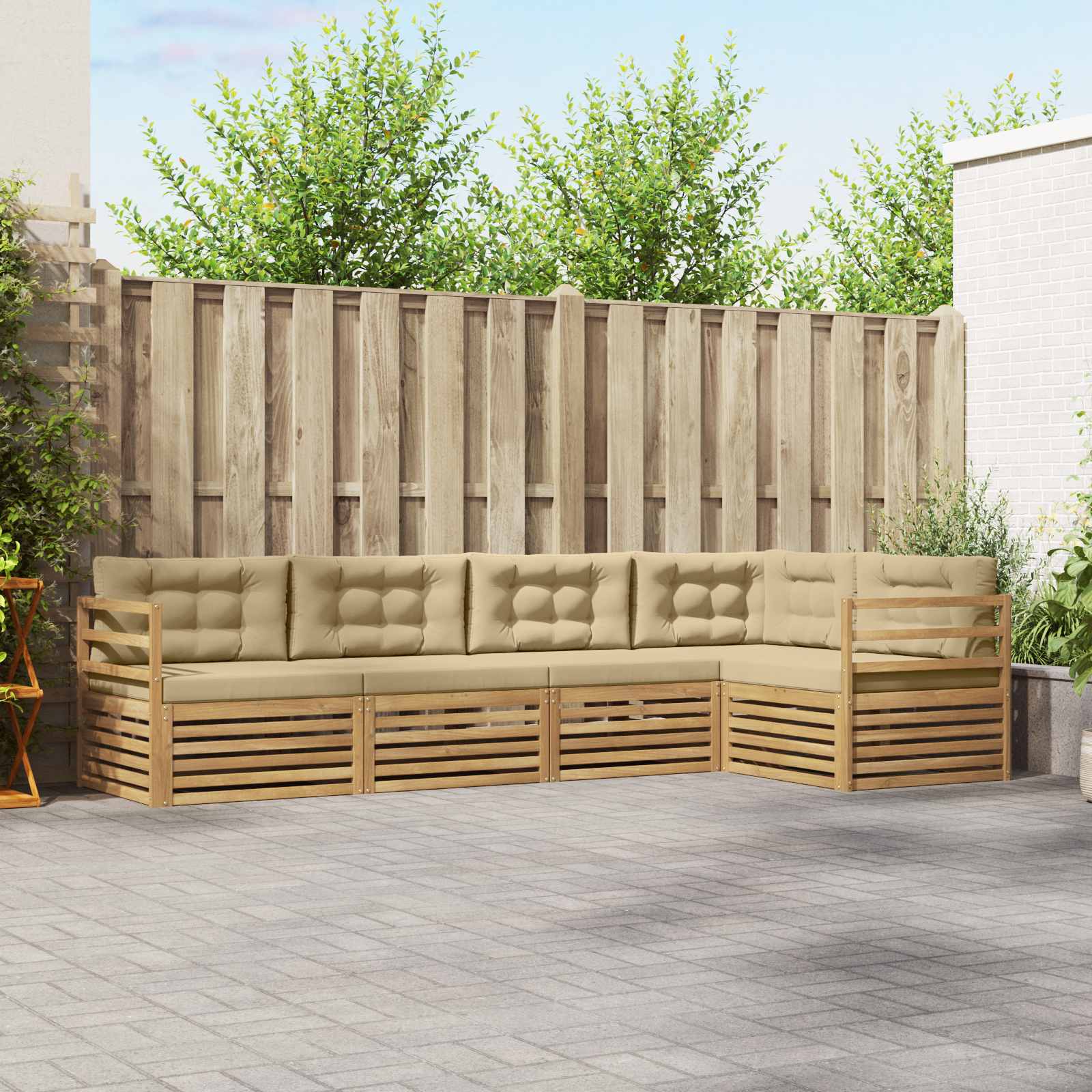 vidaXL Buiten bankenset 5 pcs Naturel Massief Acaciahout