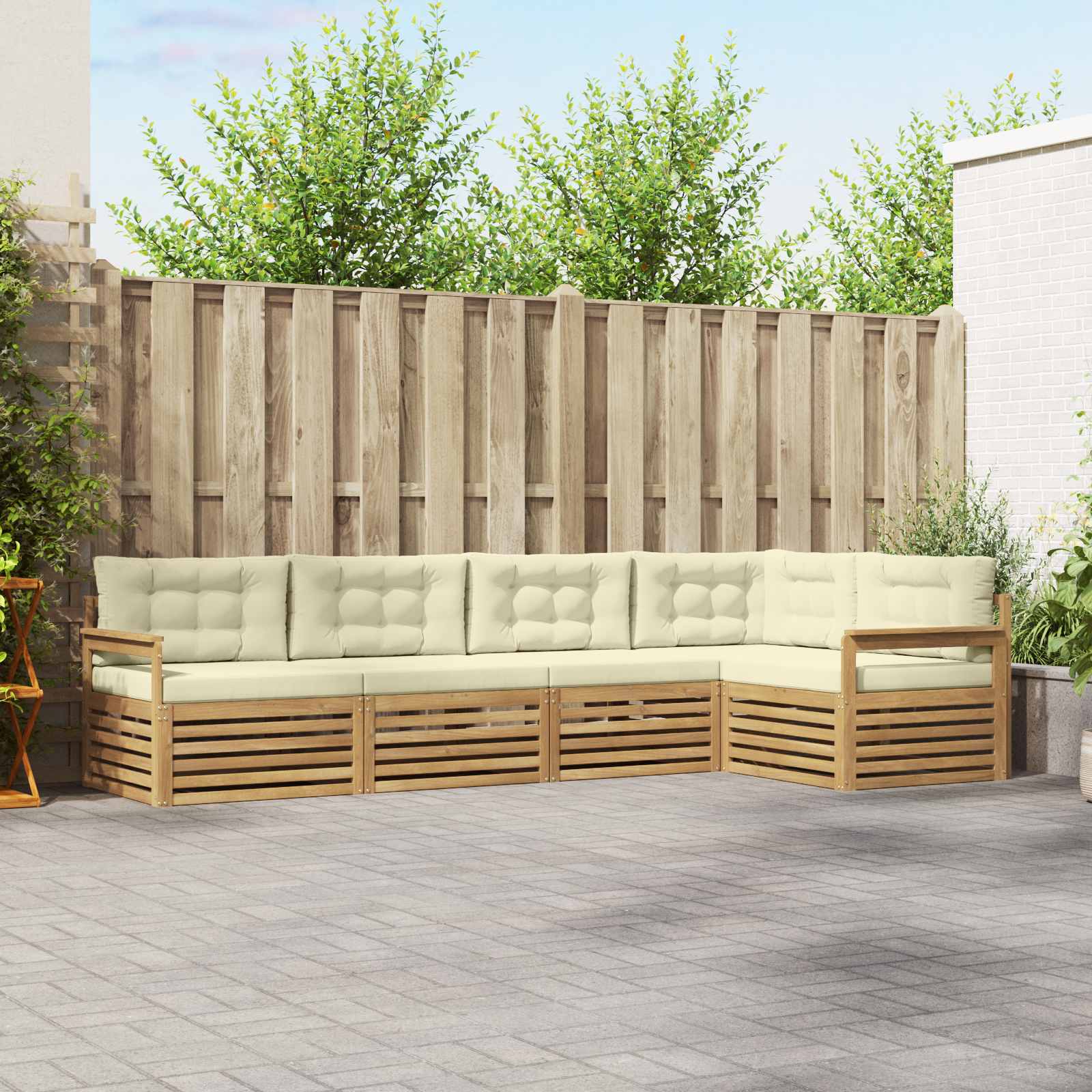 vidaXL Buiten bankenset 5 pcs Naturel Massief Acaciahout