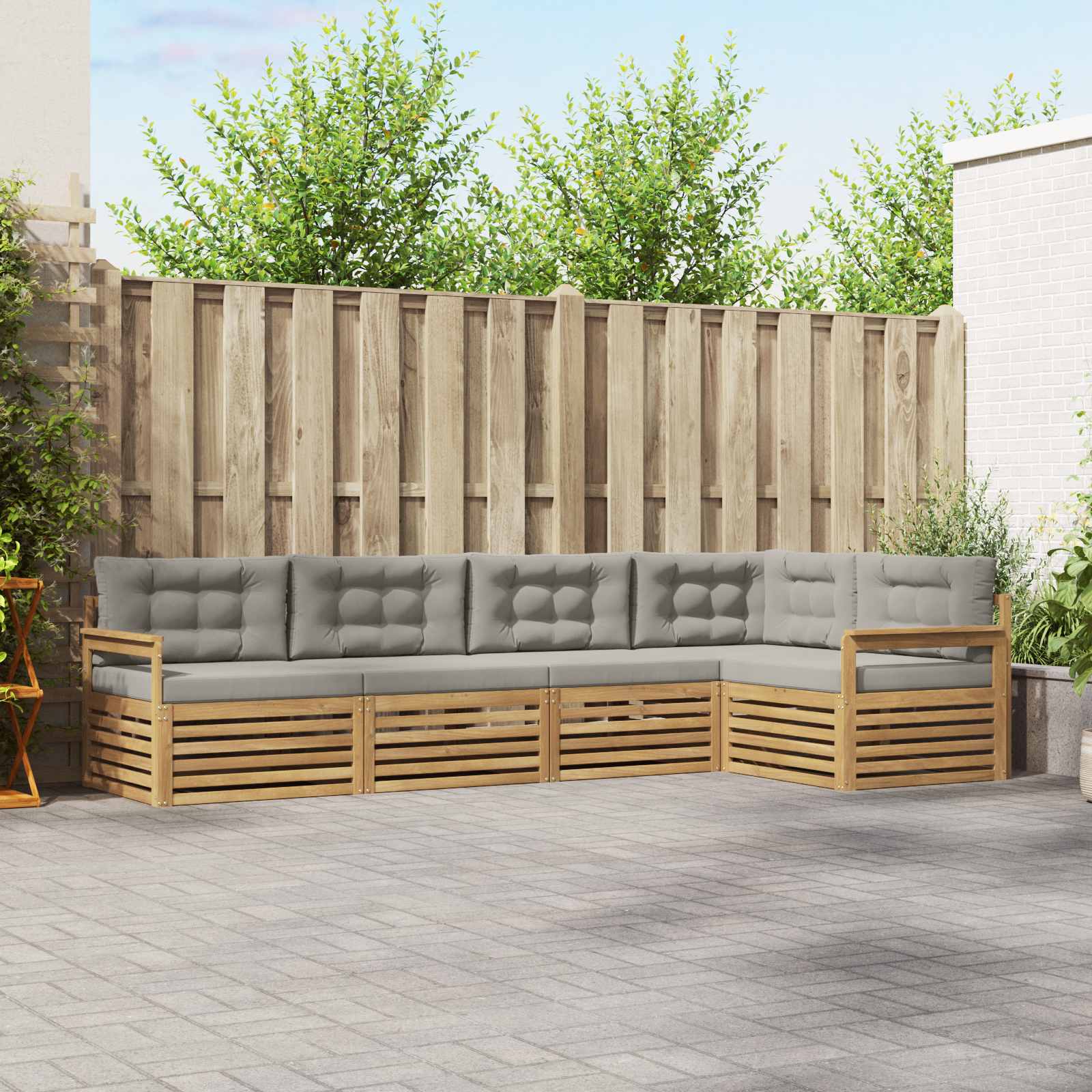 vidaXL Buiten bankenset 5 pcs Naturel Massief Acaciahout
