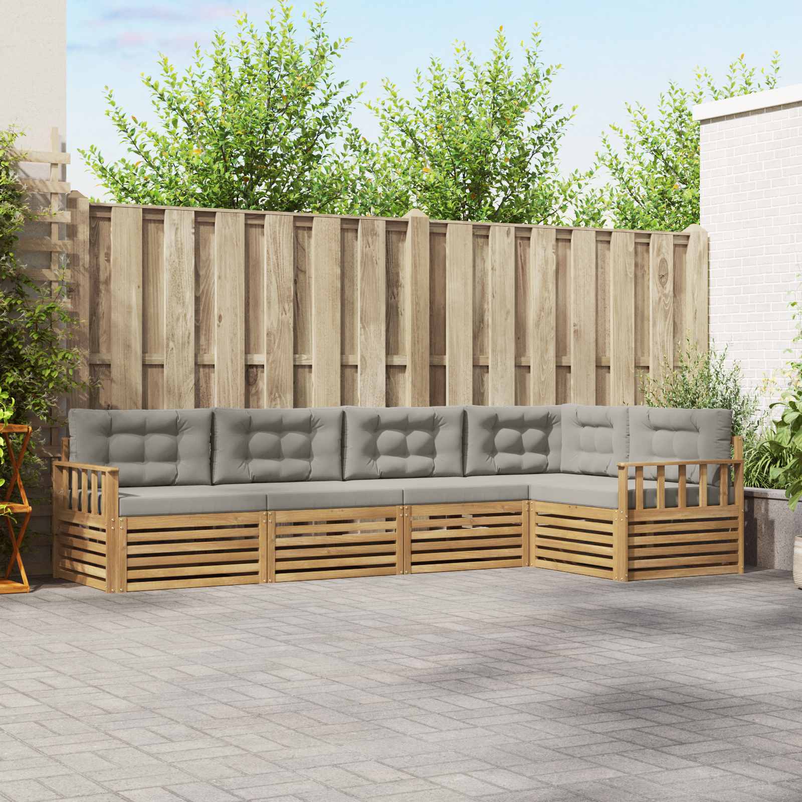 vidaXL Buiten bankenset 5 pcs Naturel Massief Acaciahout