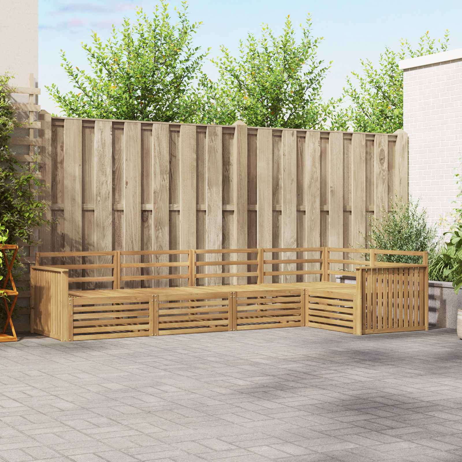 vidaXL Buiten bankenset 5 pcs Naturel Massief Acaciahout