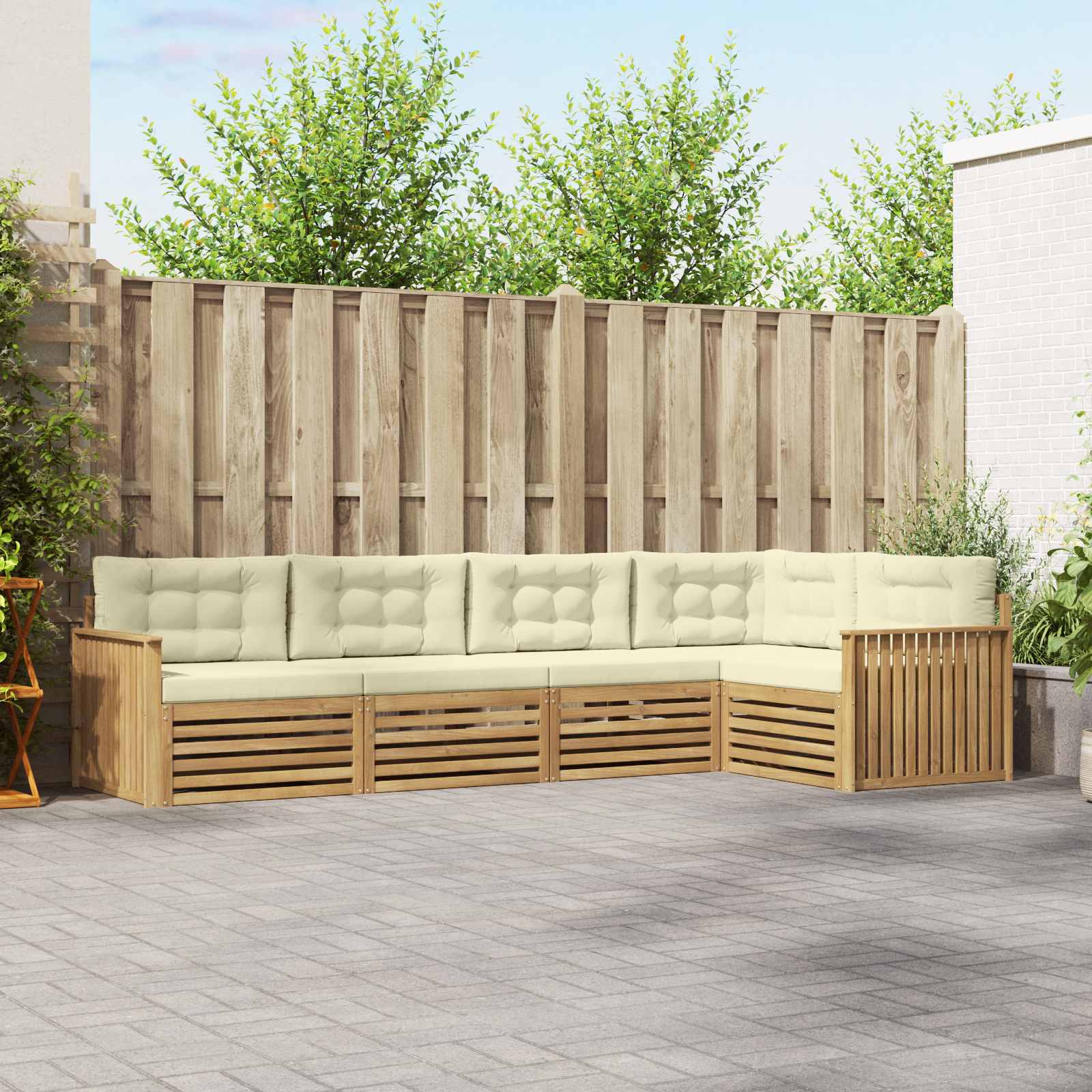 vidaXL Buiten bankenset 5 pcs Naturel Massief Acaciahout