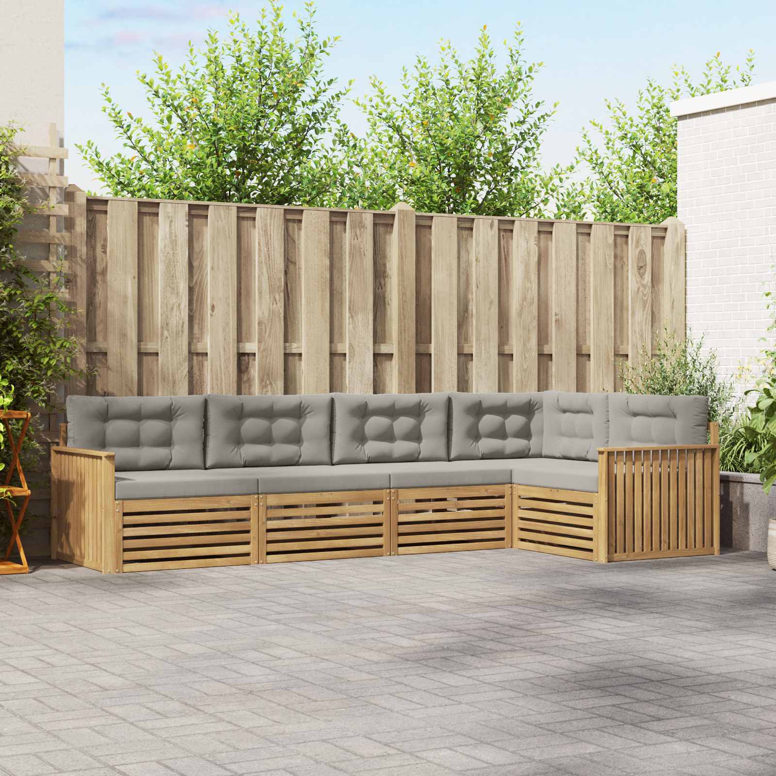 vidaXL Buiten bankenset 5 pcs Naturel Massief Acaciahout