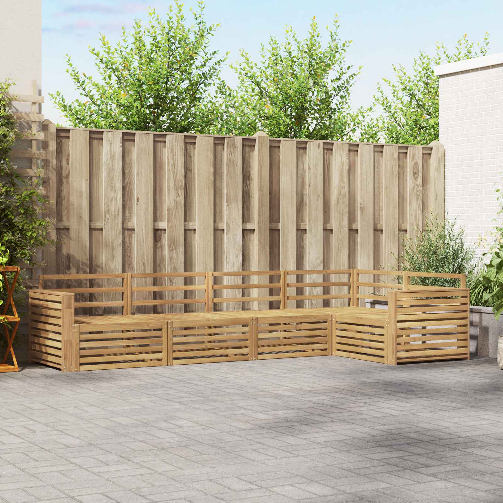 vidaXL Buiten bankenset 5 pcs Naturel Massief Acaciahout