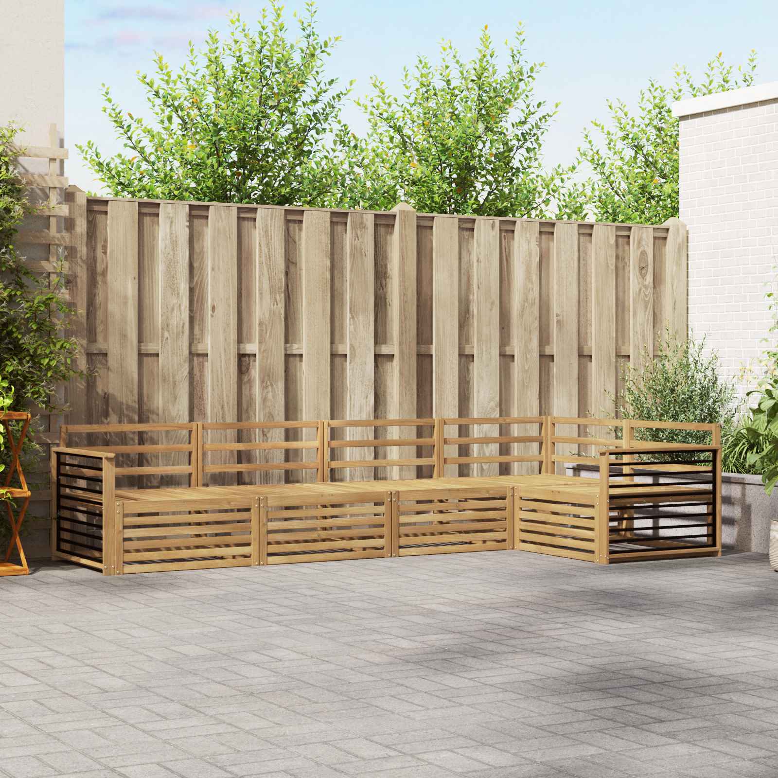 vidaXL Buiten bankenset 5 pcs Naturel Massief Acaciahout